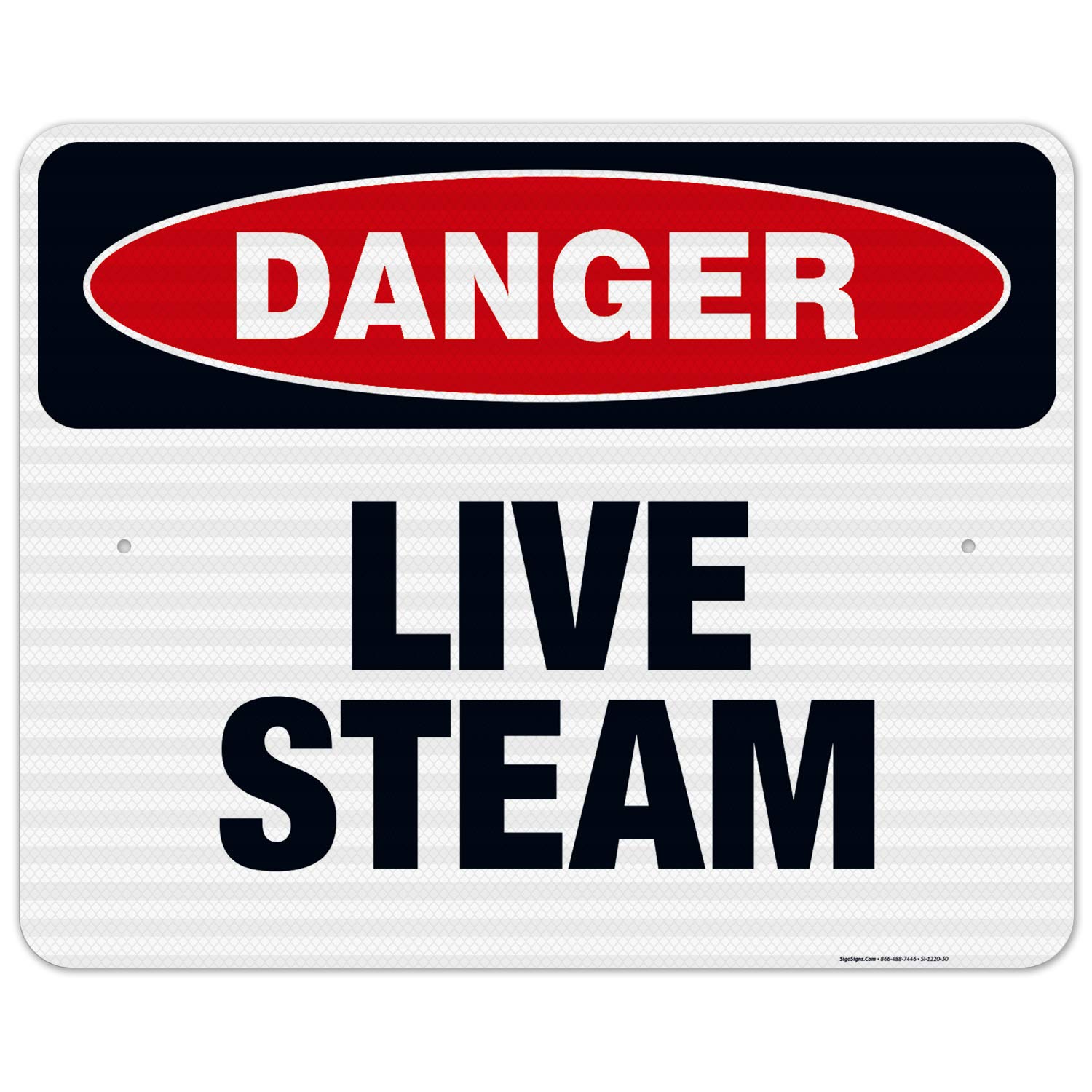 Danger Live Steam Sign - OSHA Compliant 24x30 Inch Reflective Aluminum Safety Sign | 3M EGP .080 Thick, Fade Resistant for Indoor/Outdoor Use | Made in USA | Perfect for Industrial Facilities, Construction Sites & Hazardous Areas