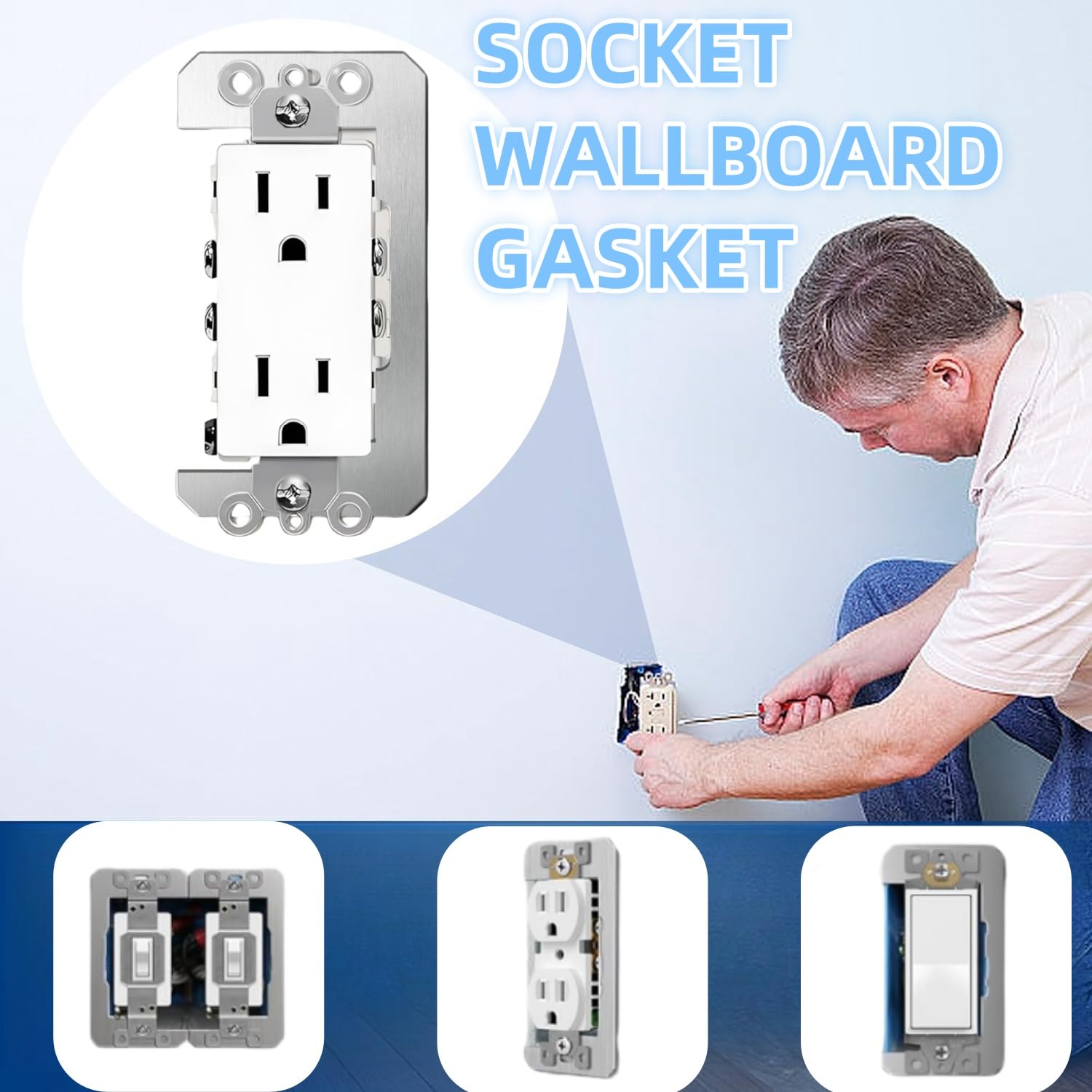 15 PCS Wall Plate Spacers - Durable Flush Fit Electrical Outlet Leveling Plates & Metal Shims for Fixing Loose Outlet Boxes - Perfect for Switch Receptacle Installation in Homes and Offices