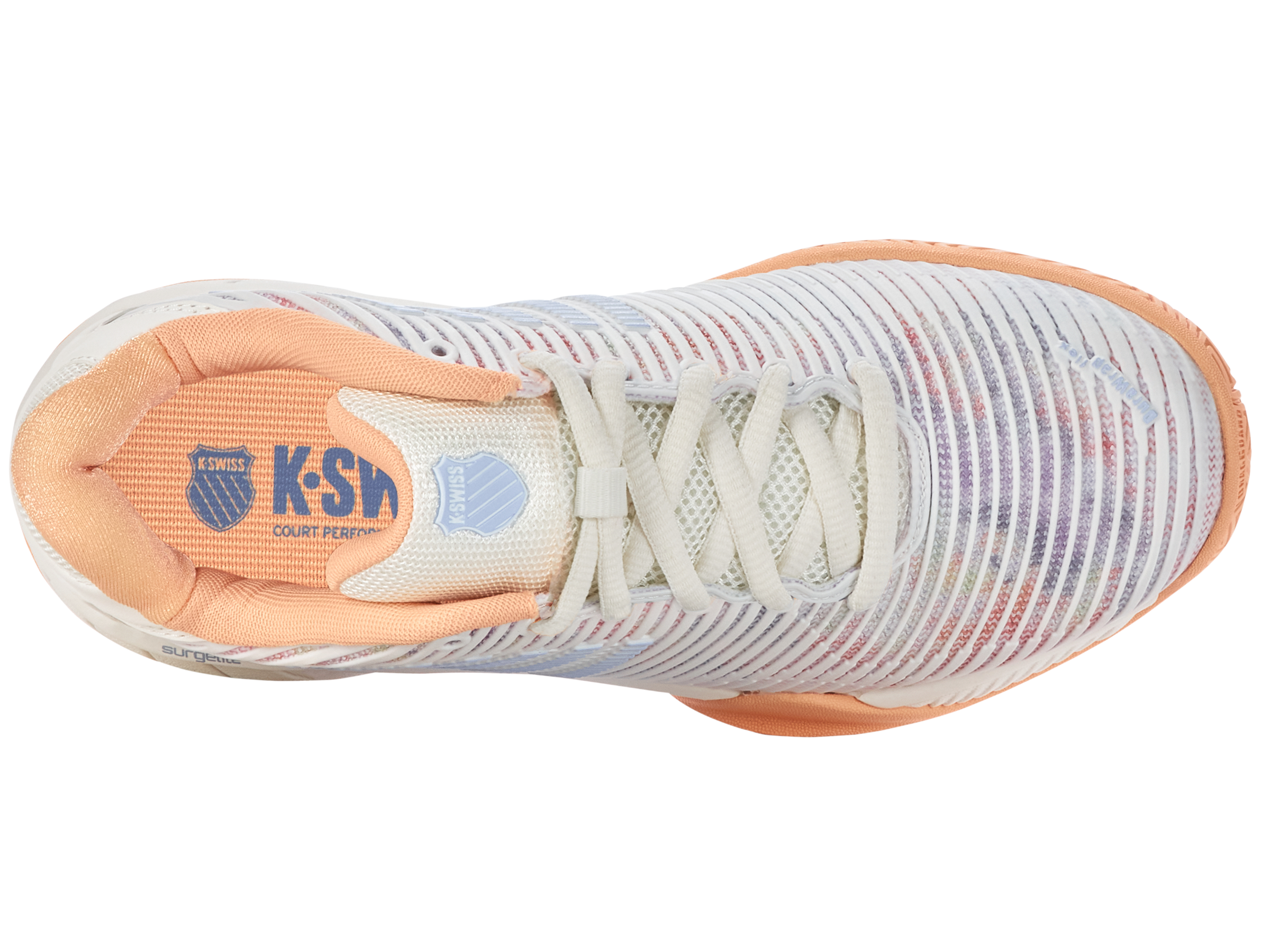 Hypercourt Express 2 Basketball Shoes - Women's Size 6.5 (165 M) in Star White/Peach Fuzz/Heather | Lightweight Court Sneakers for Basketball & Casual Wear