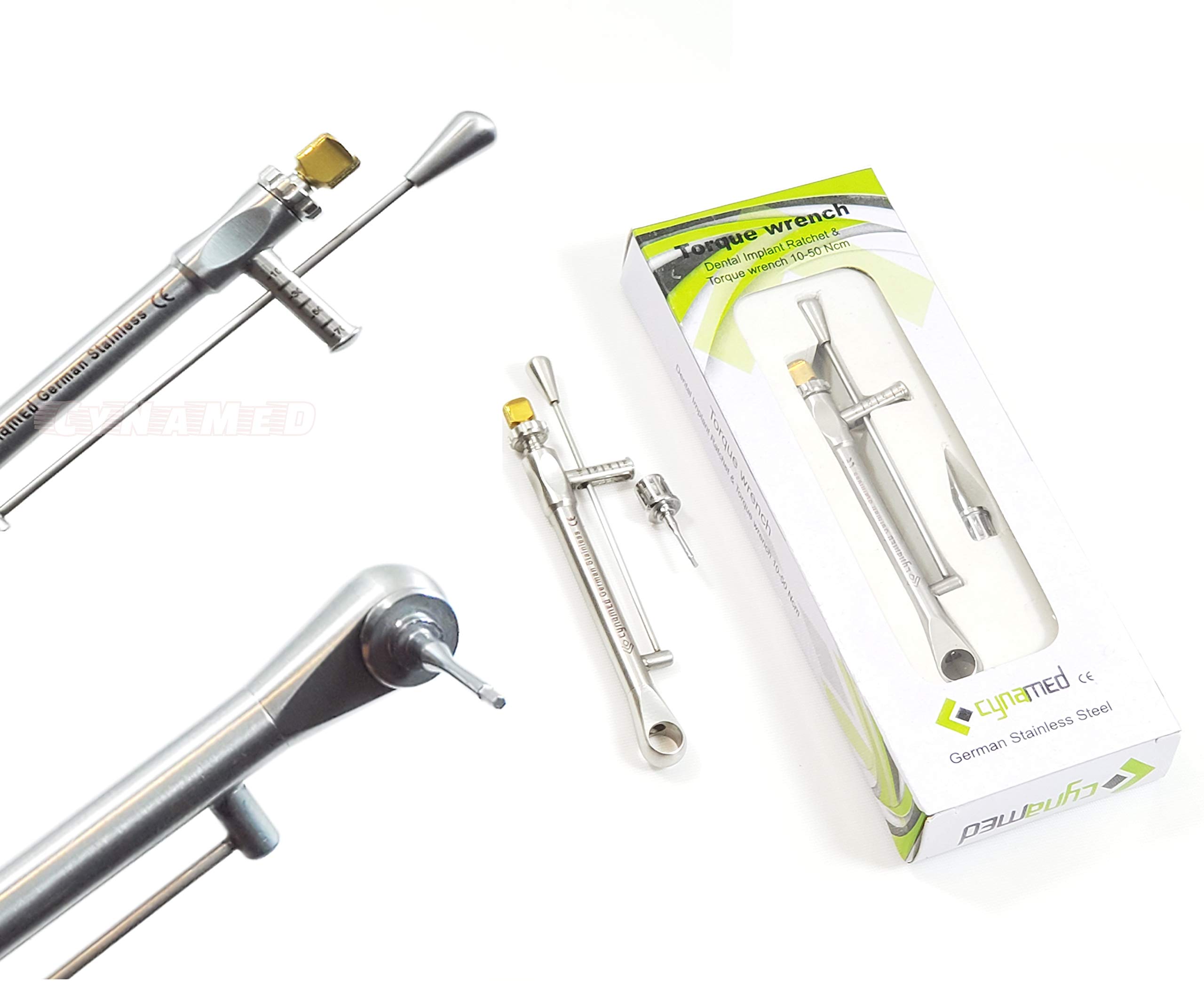 Premium German Universal Torque Wrench Ratchet 10-50 Ncm - Dental Implant Abutment Tools for Dentists & Dental Clinics - Perfect for Implant Placement, Prosthetic Adjustments & Surgical Procedures