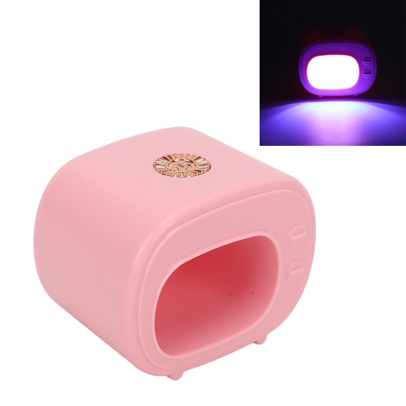 LANTRO JS Mini UV LED Nail Lamp - Portable Nail Dryer with 4 LED Beads & Soft Lighting for Fast Drying | Perfect for Home Manicures, Travel & Salon Use (Pink)