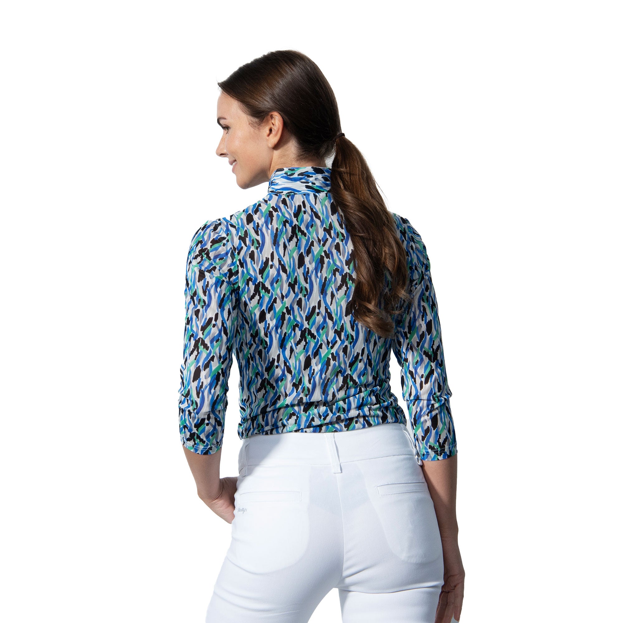 Women's 3/4 Sleeve Mesh Golf Polo Shirt - Breathable Athletic Top for Daily Sports & Casual Wear - Perfect for Golf, Tennis & Outdoor Activities