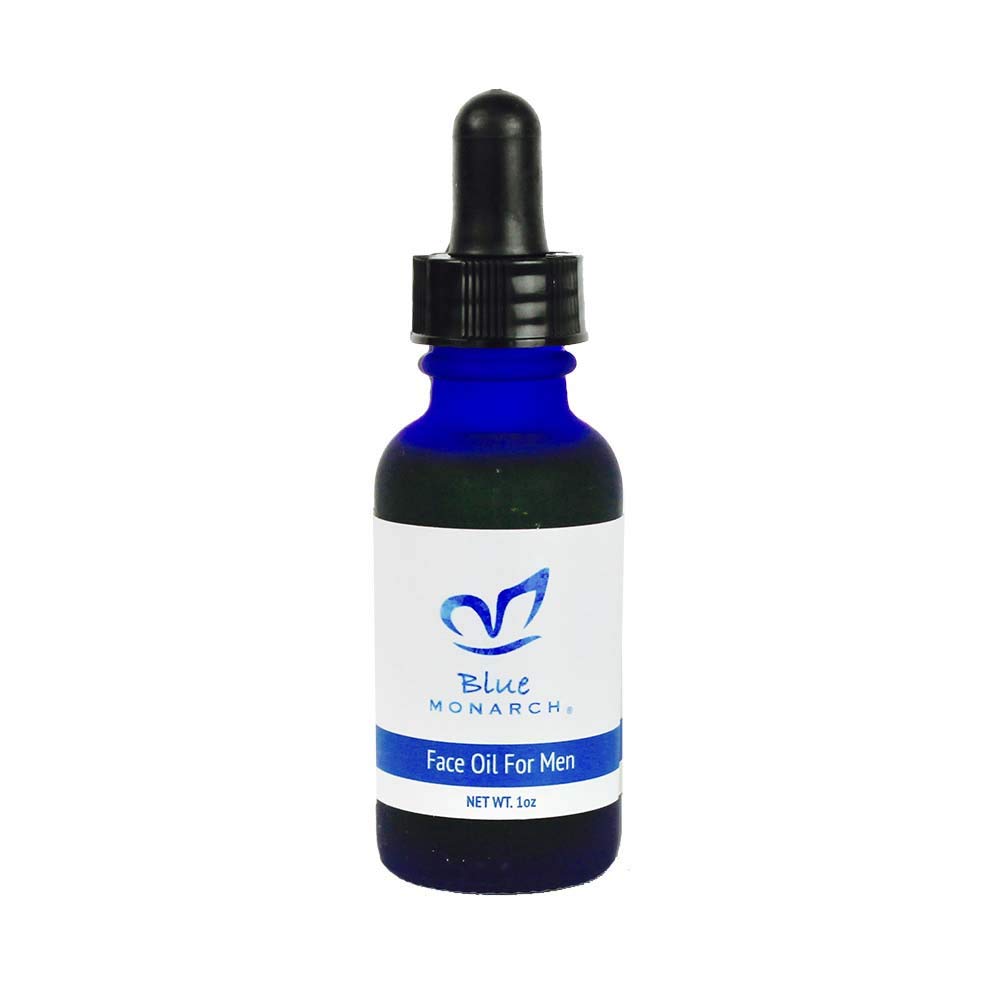 Blue Monarch Skincare Hydrating Face Oil for Men - Natural Facial Serum with Argan Oil, Jojoba Oil & Pistachio Oil - Lightweight Moisturizer for All Skin Types - 1 oz - Perfect for Daily Skincare Routine & Post-Shave Hydration