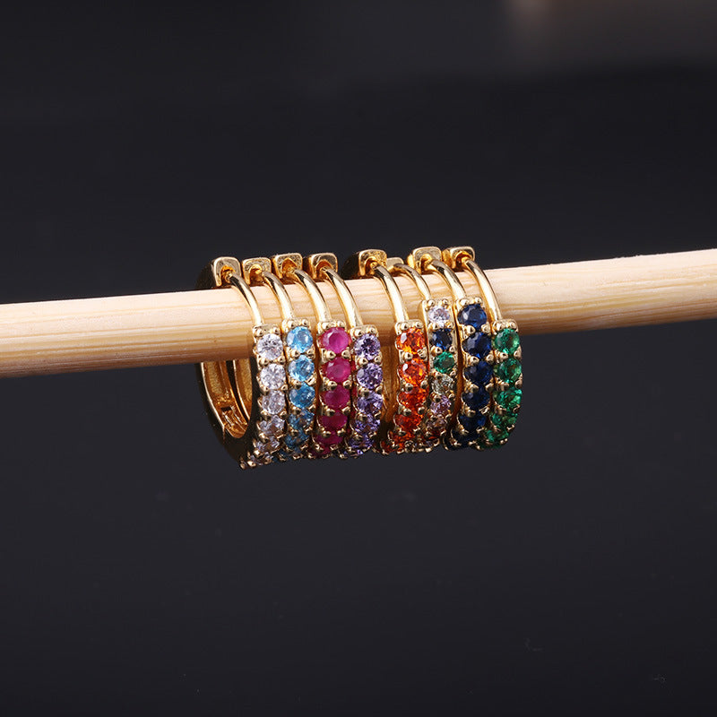 18K Gold Plated Cartilage Half Eternity Huggie Hoop Earrings for Women - Minimalist Small Hoops for Helix, Tragus, or Lobe Piercing - Perfect for Everyday Wear, Date Night & Special Occasions