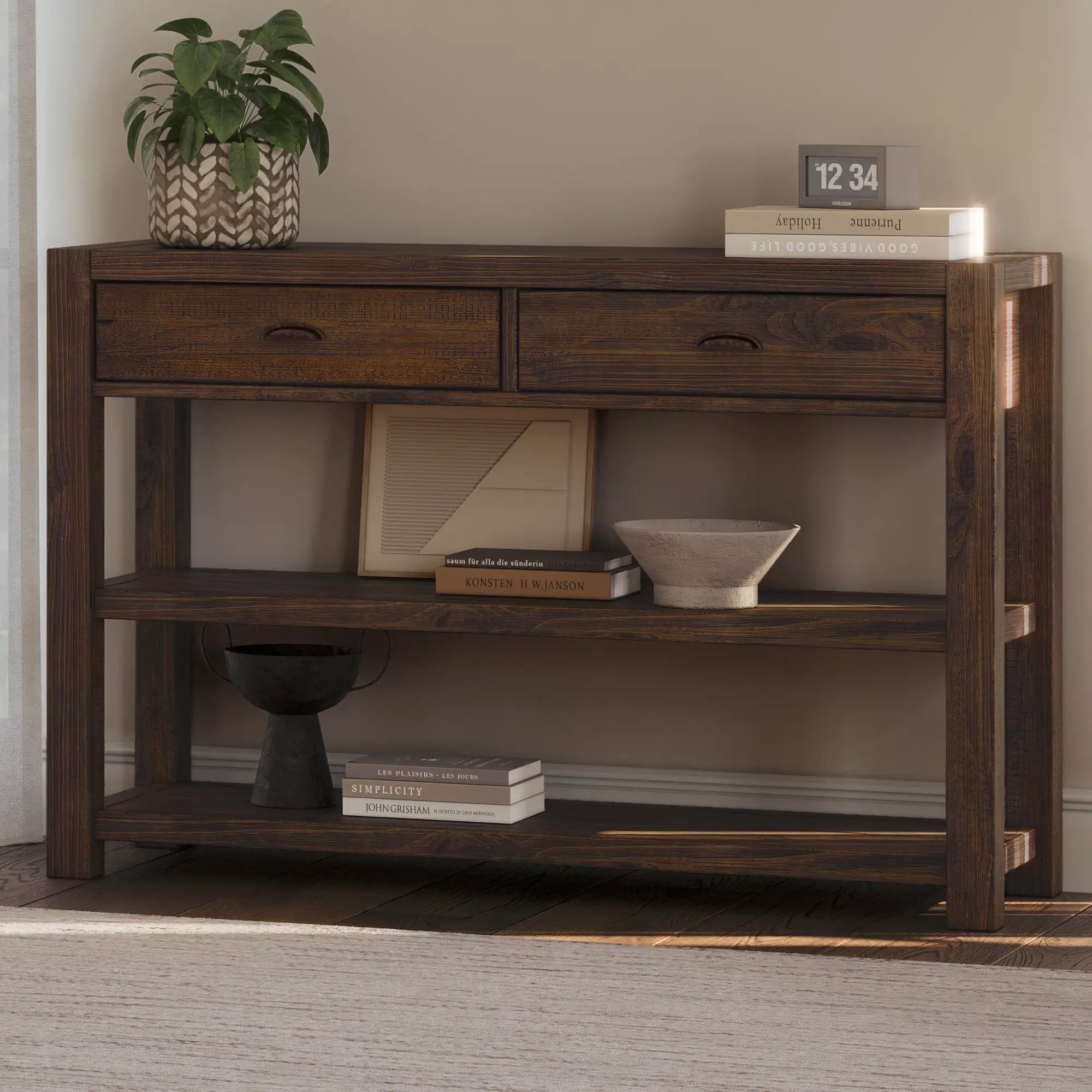 Montauk Console Table - Modern Entryway Sofa Table with Storage Shelf | Perfect for Hallway, Living Room & Bedroom Decor
