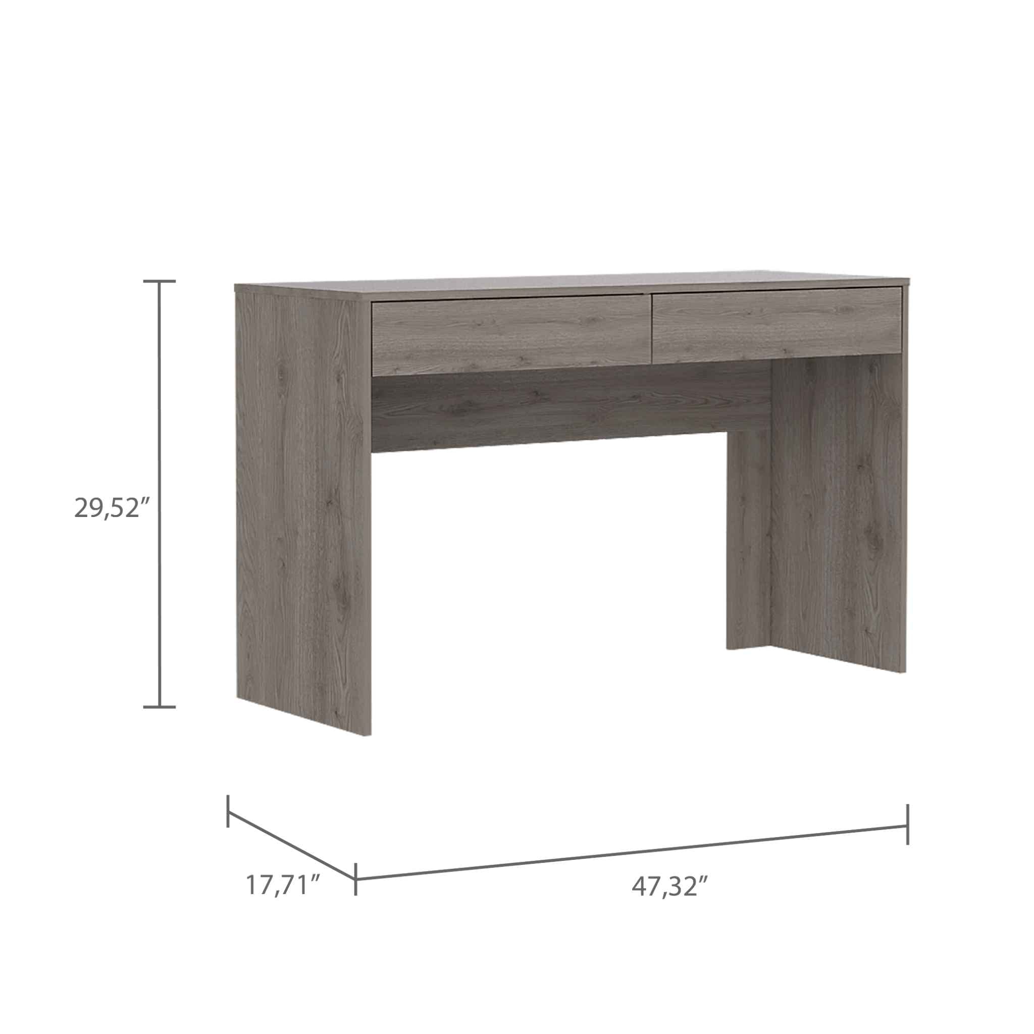 Modern Tampa Computer Desk with 2 Drawers - Light Gray Home Office Desk for Small Spaces | Perfect for Remote Work & Study
