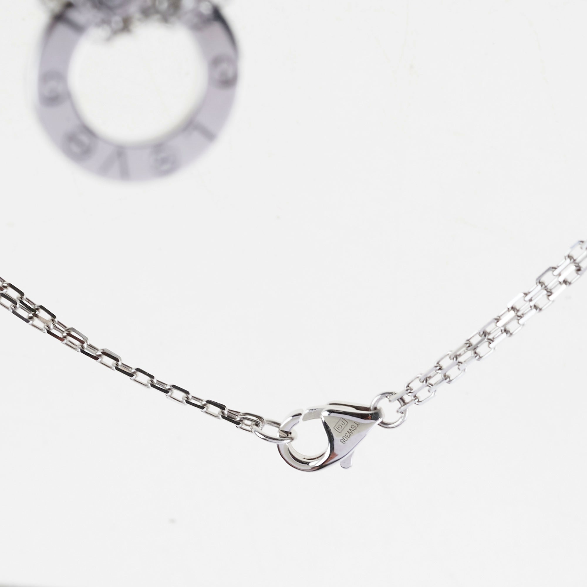 Cartier Love 2 Diamond 18K White Gold Necklace for Women - Elegant Luxury Jewelry Gift for Anniversary, Valentine's Day & Special Occasions
