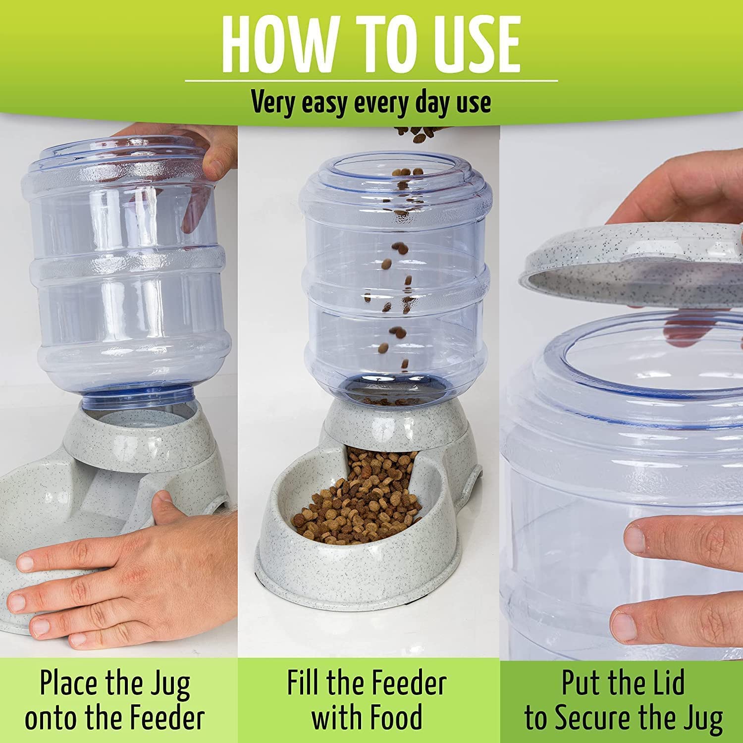 JRS TRADERS Automatic Self-Dispensing Plastic Gravity Pet Waterer for Cats & Dogs - Small Size Pet Water Bowl for Home, Travel, and Outdoor Use