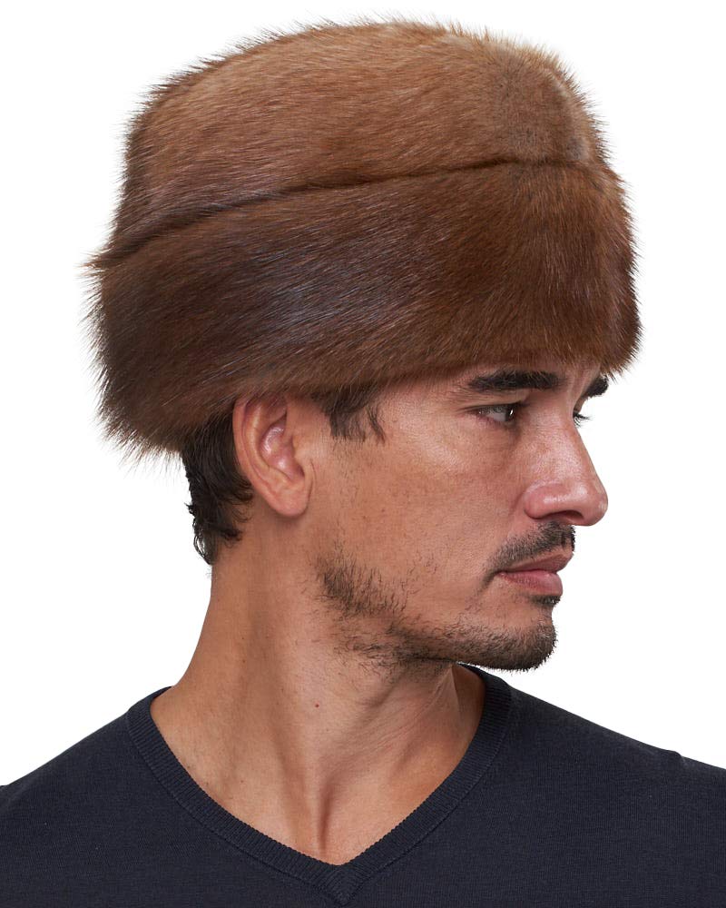 Premium Muskrat Fur Envoy Hat for Men & Women - Winter Trapper Hat with Ear Flaps - Warm Fur Hat for Outdoor Activities, Hunting, and Cold Weather Fashion