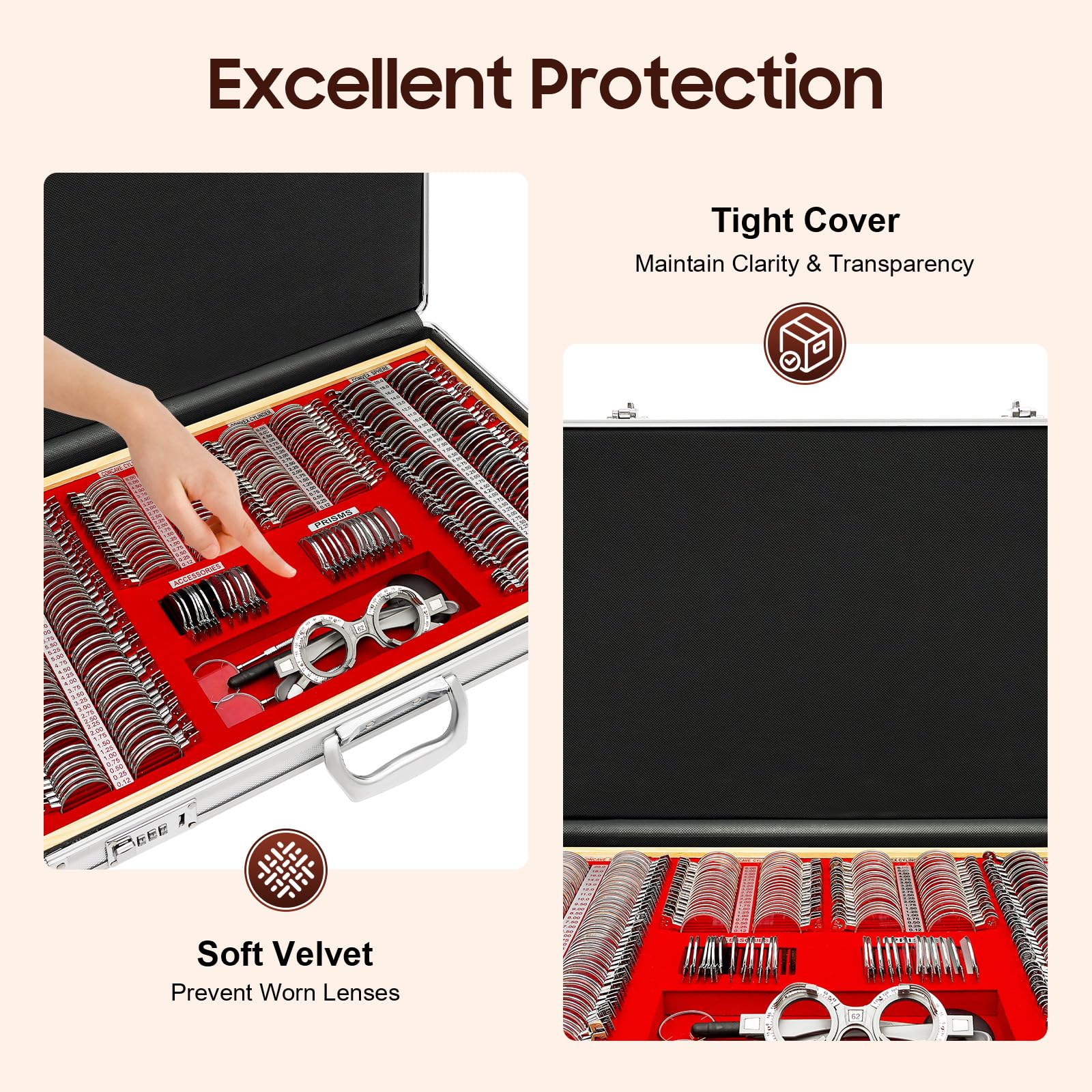 **Professional Optometry Rim Case Kit - 266 Lenses & 1 Trial Frame - Prescription Optical Lenses for Nearsightedness - Eye Protection Accessories for Optometrists & Vision Testers - Perfect for Home & Clinic Use**    *(Use Case: Ideal for optometrists, vision clinics, and home eye care to test and correct nearsightedness with precision.)*
