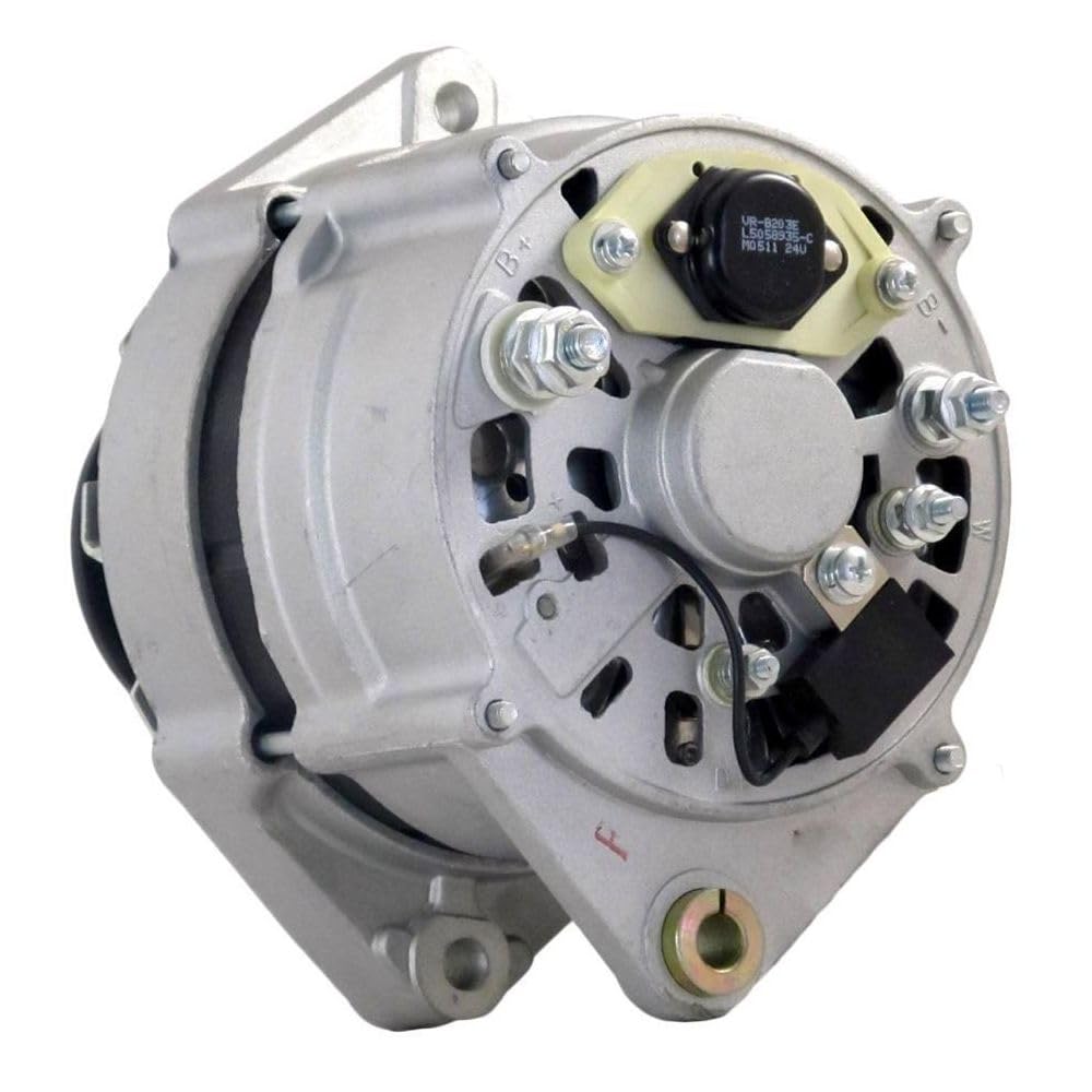 Alternator for Holland Wheel Loader LW130TC - AAK4507 2541423 0120469107 - 55A M8-1.25-B+ Terminal, External Fan, Negative Polarity, Internal Regulator 24V - Perfect for Construction & Heavy Equipment Maintenance