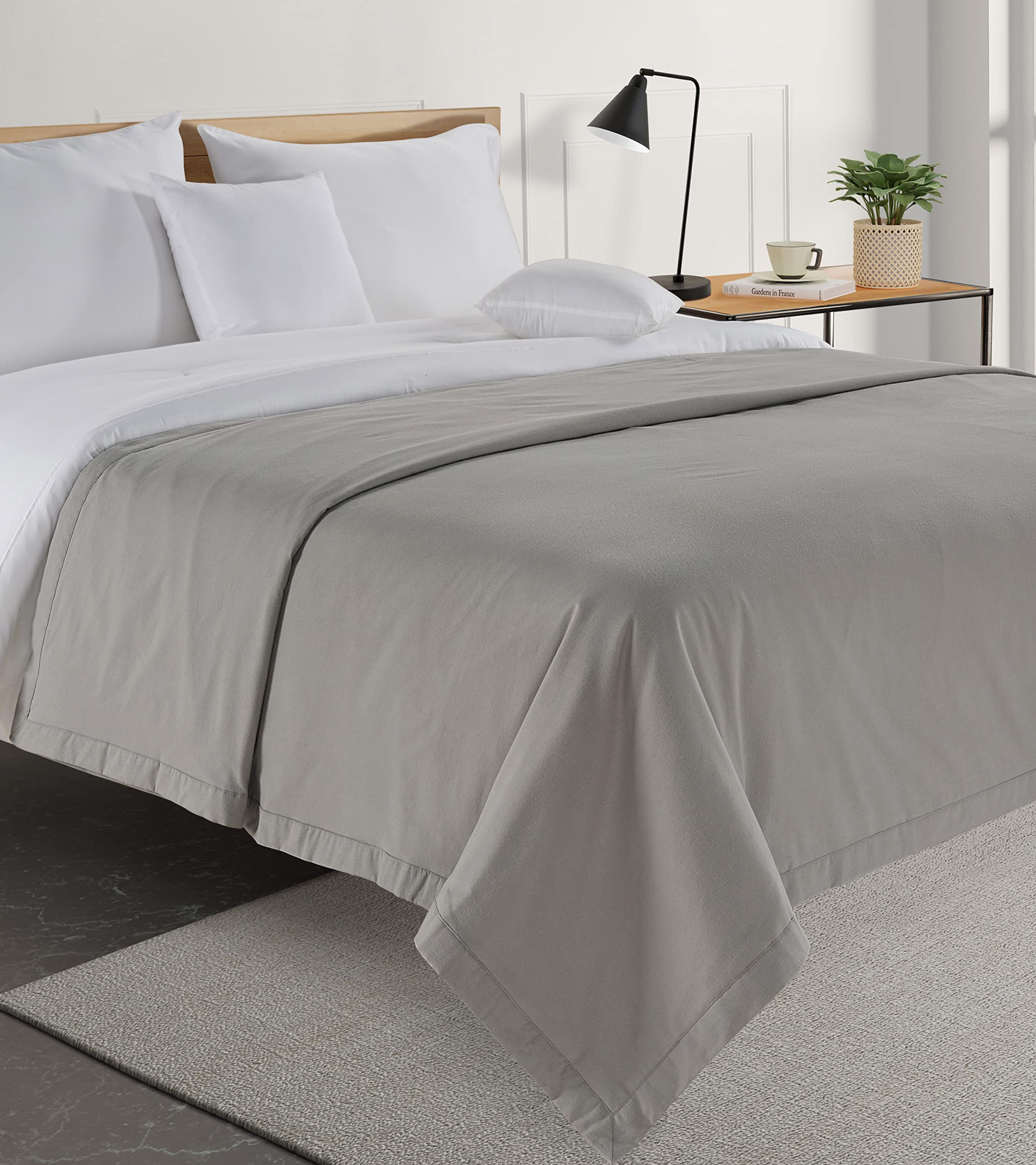 100% Cotton Cooling Blanket for Hot Sleepers - Twin Size 68x90 Inch - Breathable 3-Layer All Season Throw Blanket for Couch, Bed & Sofa - Silver - Perfect for Summer Nights, Lounging & Home Decor