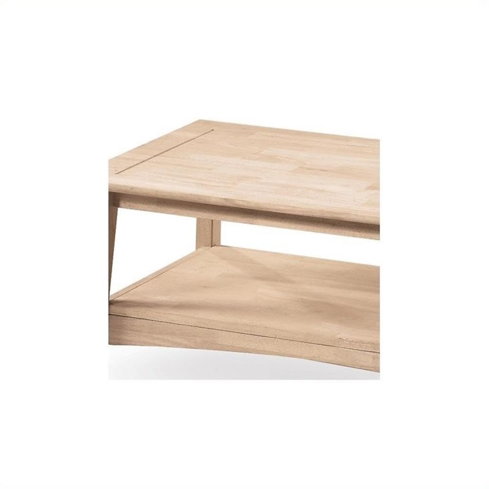 Pemberly Row Modern Rectangular Coffee Table - Solid Wood Living Room Furniture for Home Decor, Sofa Table, and Lounge Use