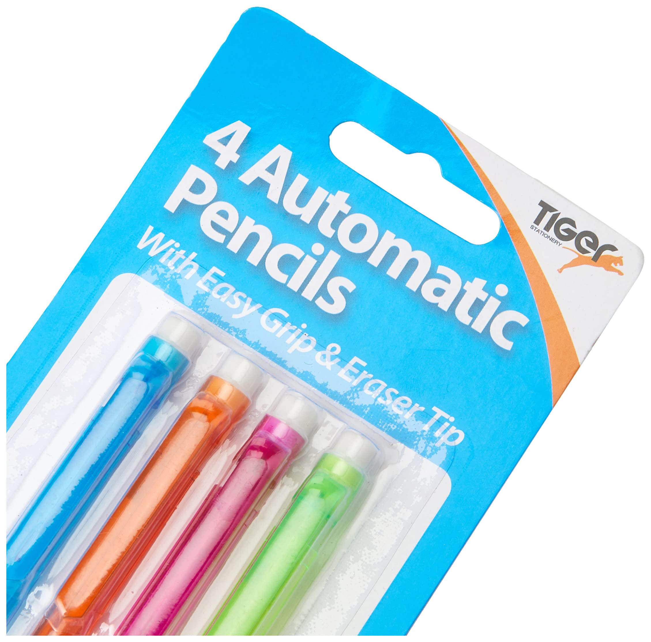 4-Pack Automatic Mechanical Pencils 0.5mm HB - Soft Foam Finger Grip & Eraser Tip for School, Office & Sketching | Smooth Writing & Comfortable Grip