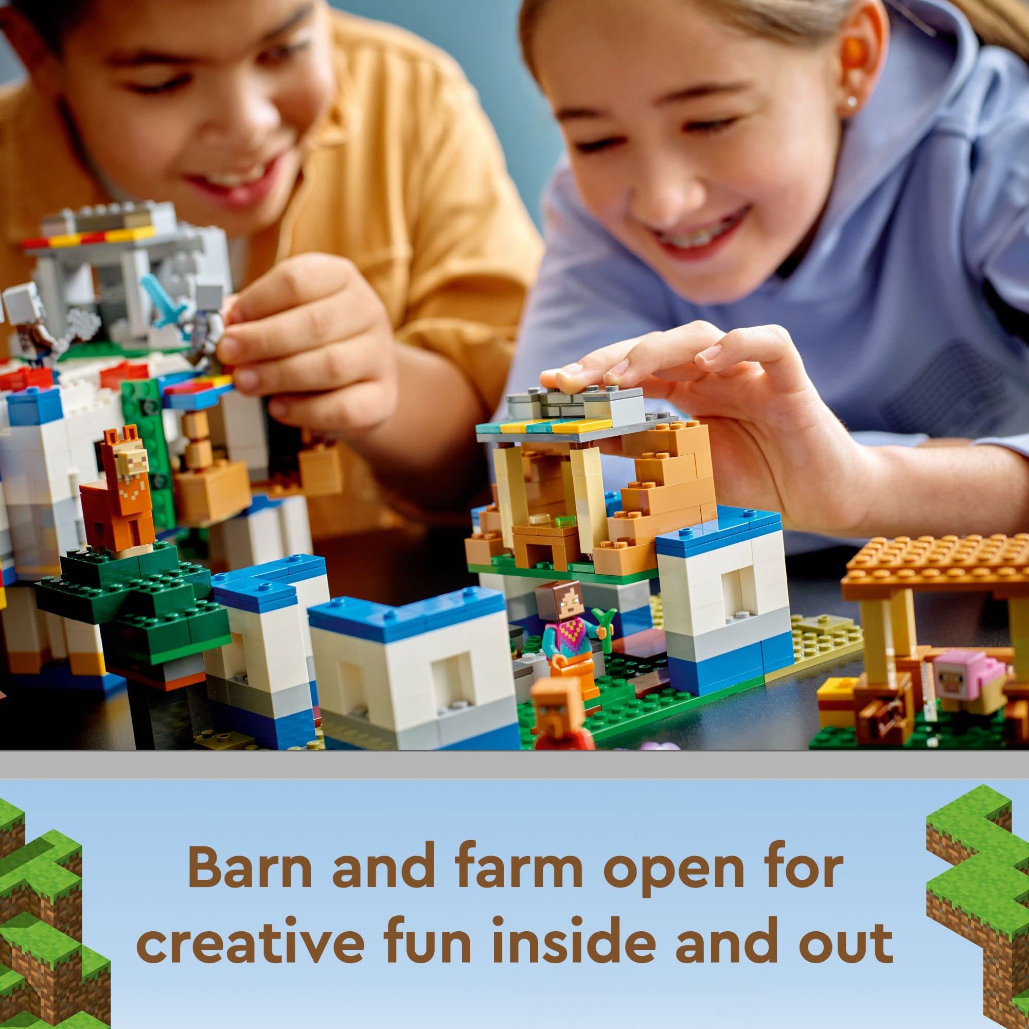 LEGO Minecraft The Llama Village Farm House Building Set 21188 - Creative Construction Toy for Kids Ages 9+ with 6 Customizable Buildings & Minifigures | Perfect Gift for Boys & Girls | Build Your Own Minecraft Village Adventure for Play & Display