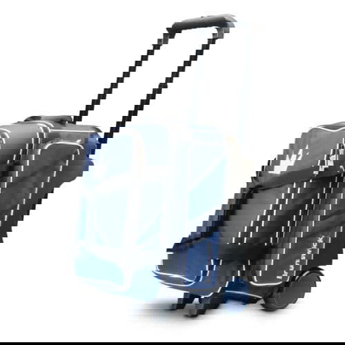 Brunswick Quest Double Roller Blue Bowling Bag - Premium 2-Ball Roller Bag for Bowling Enthusiasts | Perfect for League Play & Tournaments | Durable & Stylish Bowling Accessory