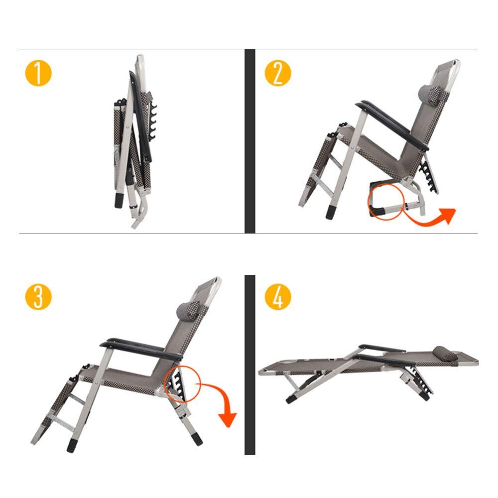 Adjustable Reclining Folding Chair - Ergonomic Office Nap Chair with 15-Position Lumbar Support, Multi-Functional Lazy Chair for Indoor/Outdoor Use - Perfect for Home Office, Balcony, Garden & Leisure Spaces
