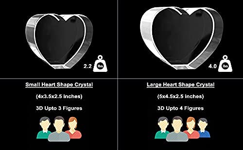 Personalized Father's Day 3D Engraved Crystal Photo Gift with Small Heart - Customized Keepsake for Dad's Birthday, Anniversary & Special Occasions - Perfect Home & Office Desk Decor