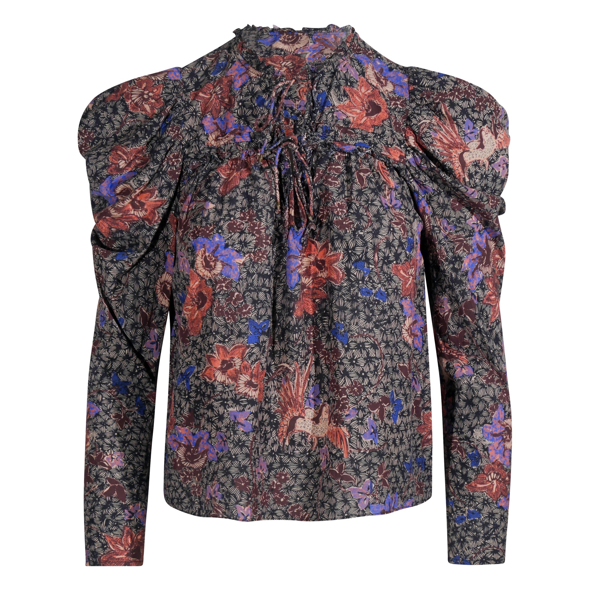 Ulla Johnson Women's Floral Print Blouse - Elegant Short Sleeve Tops for Casual Wear & Summer Outfits | Perfect for Office, Date Night & Vacation