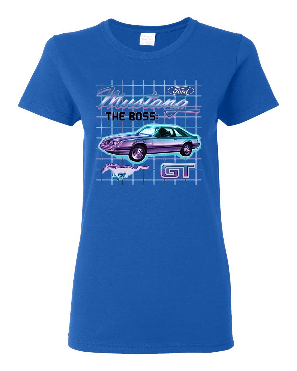 Ford Mustang GT The Boss Retro Vintage Graphic T-Shirt for Women - Classic Muscle Car Tee for Casual Wear & Car Enthusiast Outfits
