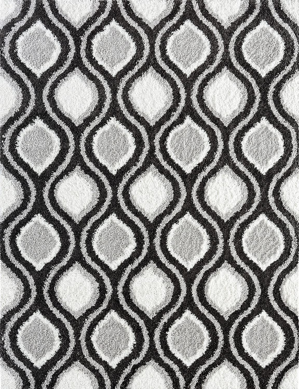 White 4x6 Shag Rug - Soft Easy Clean Modern Area Rug for Living Room, Bedroom, Dining Room & Kitchen - Plush Shaggy Carpet for Home Decor & Entryway - Perfect for Cozy Spaces & Alfombras para Salas Modernas