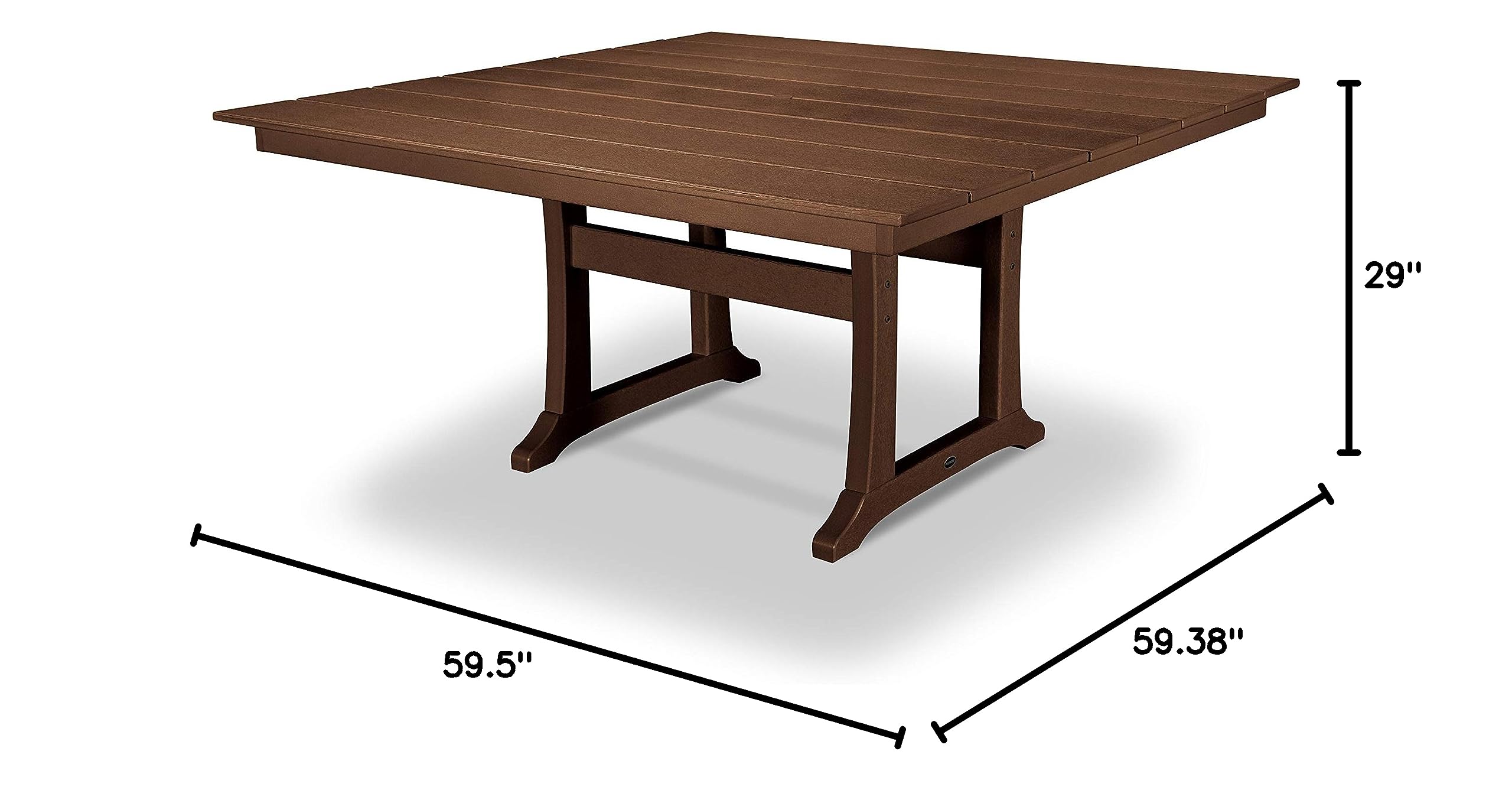 POLYWOOD® Teak Dining Table - Durable Outdoor Furniture for Patio, Deck, and Garden Dining
