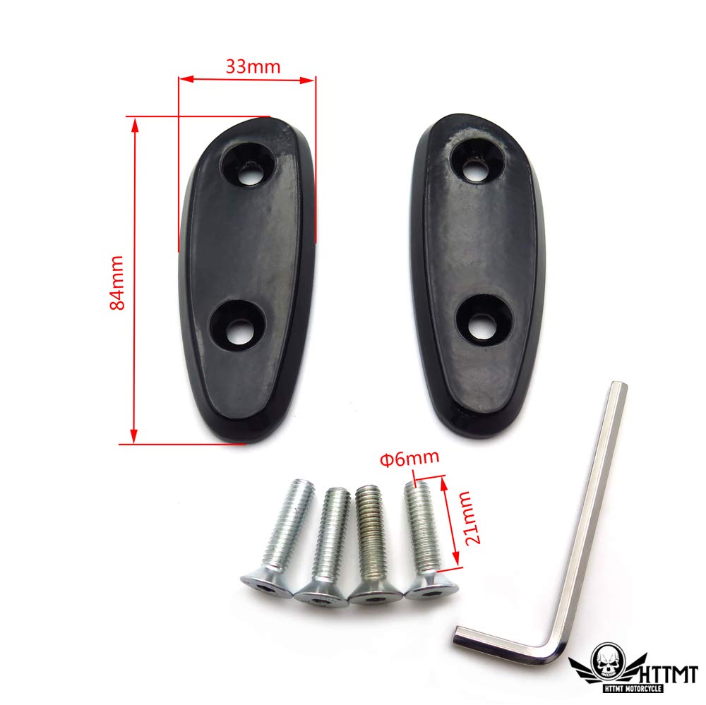 HTTMT USMT222-009-BK-NOLOGO Mirror Block Off Plates for Suzuki GSXR 600 750 1000 GSX-R 2001-2004 - Black Motorcycle Accessory for Cleaner Look & Improved Aerodynamics