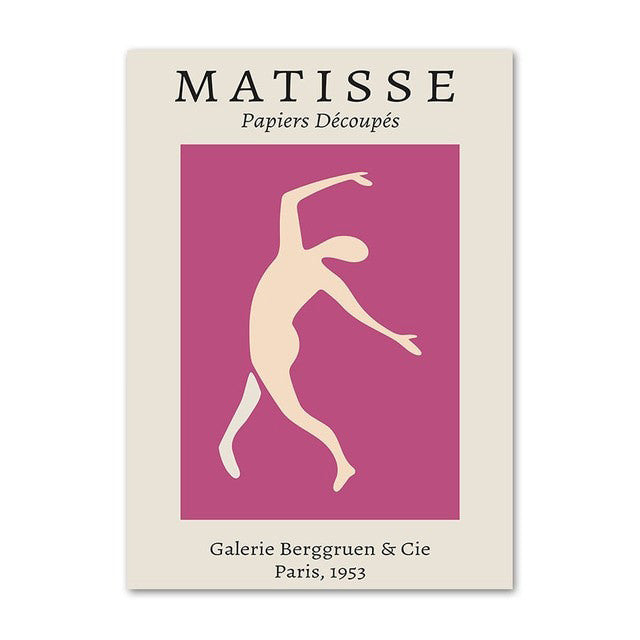 Matisse Purple Cut Outs Canvas Posters - Modern Art Wall Decor for Living Room, Bedroom & Office | Perfect Gift for Art Lovers