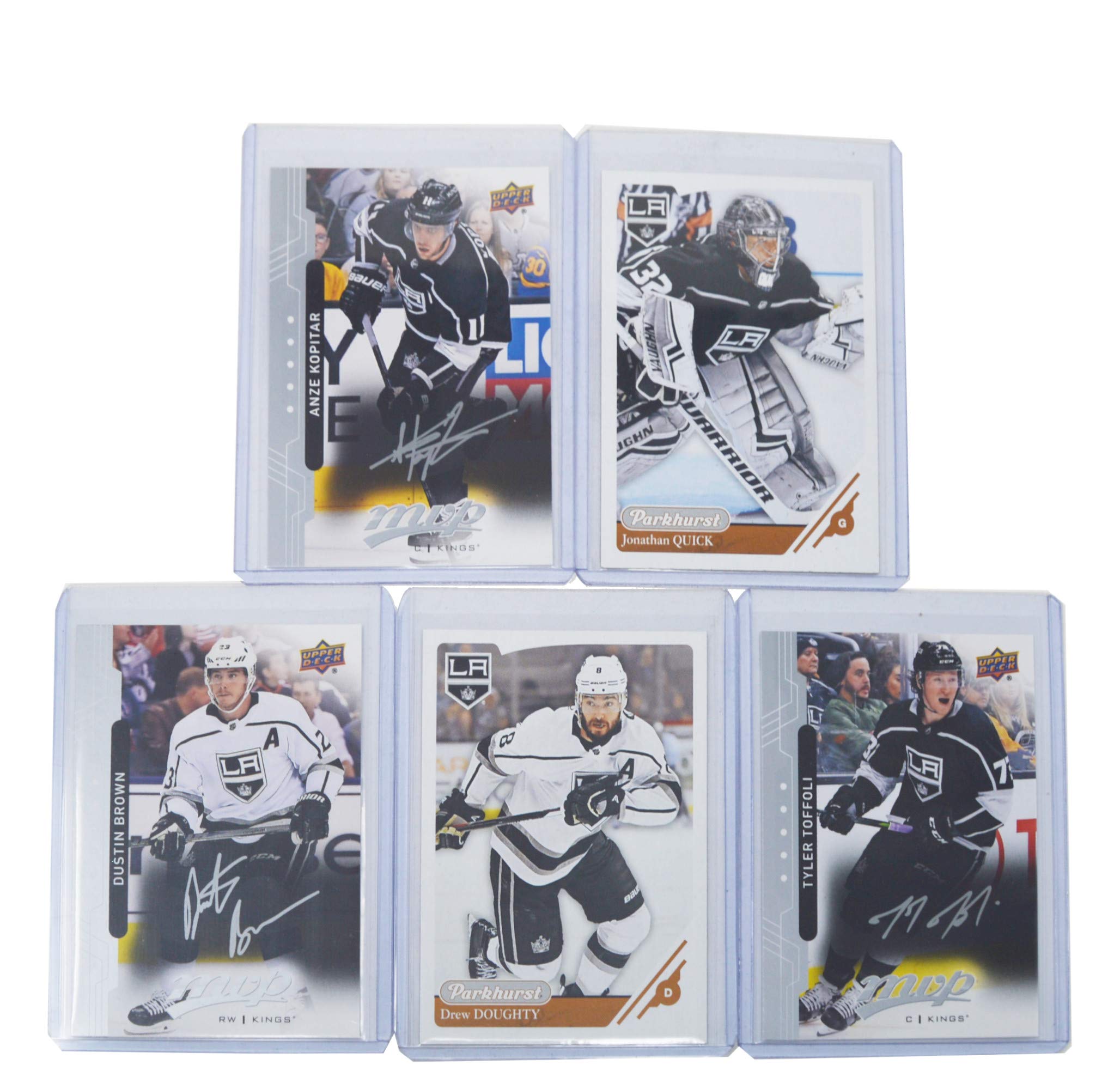 Los Angeles Kings Hockey Trading Cards Bundle - Anze Kopitar, Dustin Brown, Drew Doughty, Tyler Toffoli, Jonathan Quick - Includes Wristbands - Perfect for NHL Collectors, Fans & Sports Memorabilia Enthusiasts