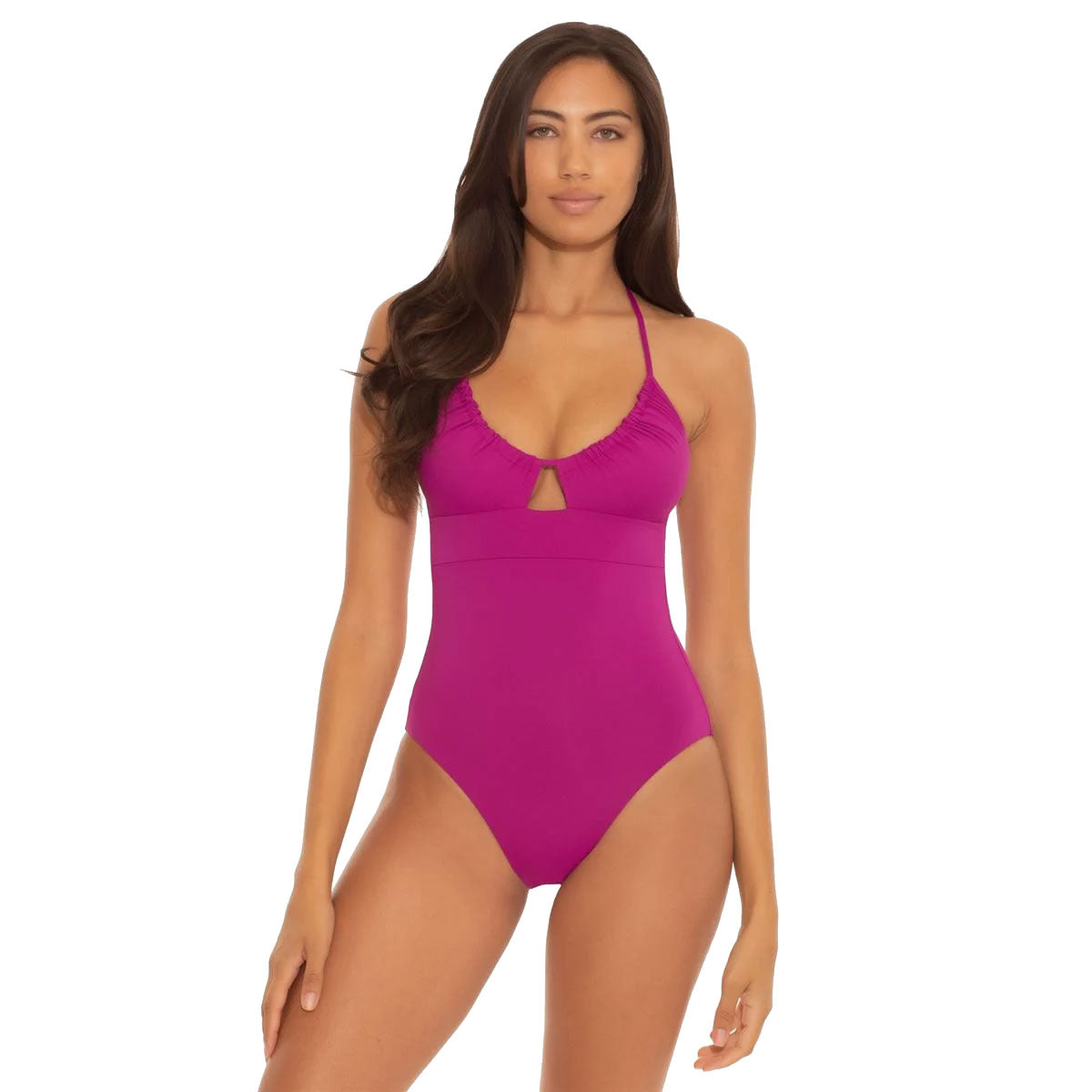 Becca Color Code Multi-Way Berry One Piece Women's Swimsuit - Adjustable Straps & Flattering Fit for Beach, Pool & Vacation