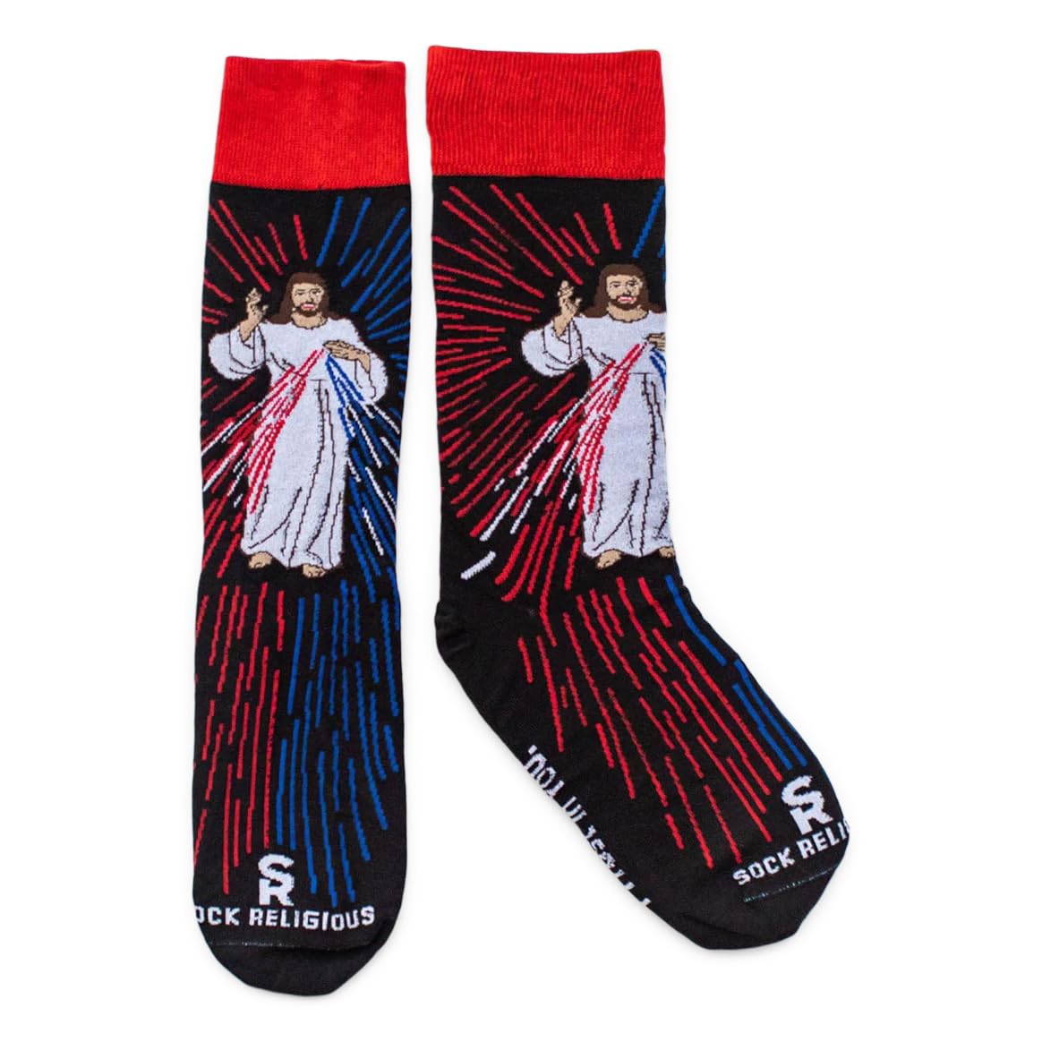 Religious Patron Saint Themed Crew Socks for Men & Women - Comfortable Polyester Blend Catholic Inspirational Fun Socks - Perfect for Church, Daily Wear & Gift Giving
