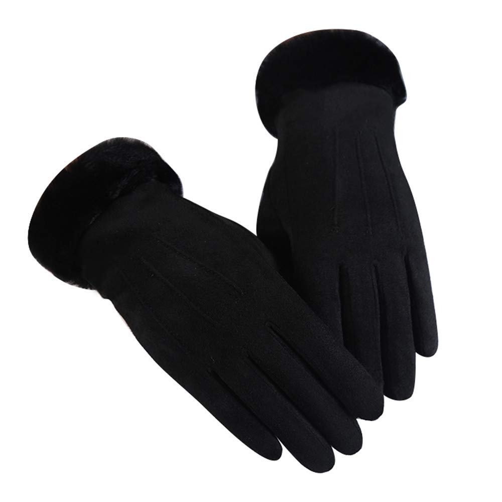 Women's Windproof Winter Gloves - Warm Velvet Lined Deerskin Gloves for Cold Weather | Outdoor Activities, Driving, Snow Sports