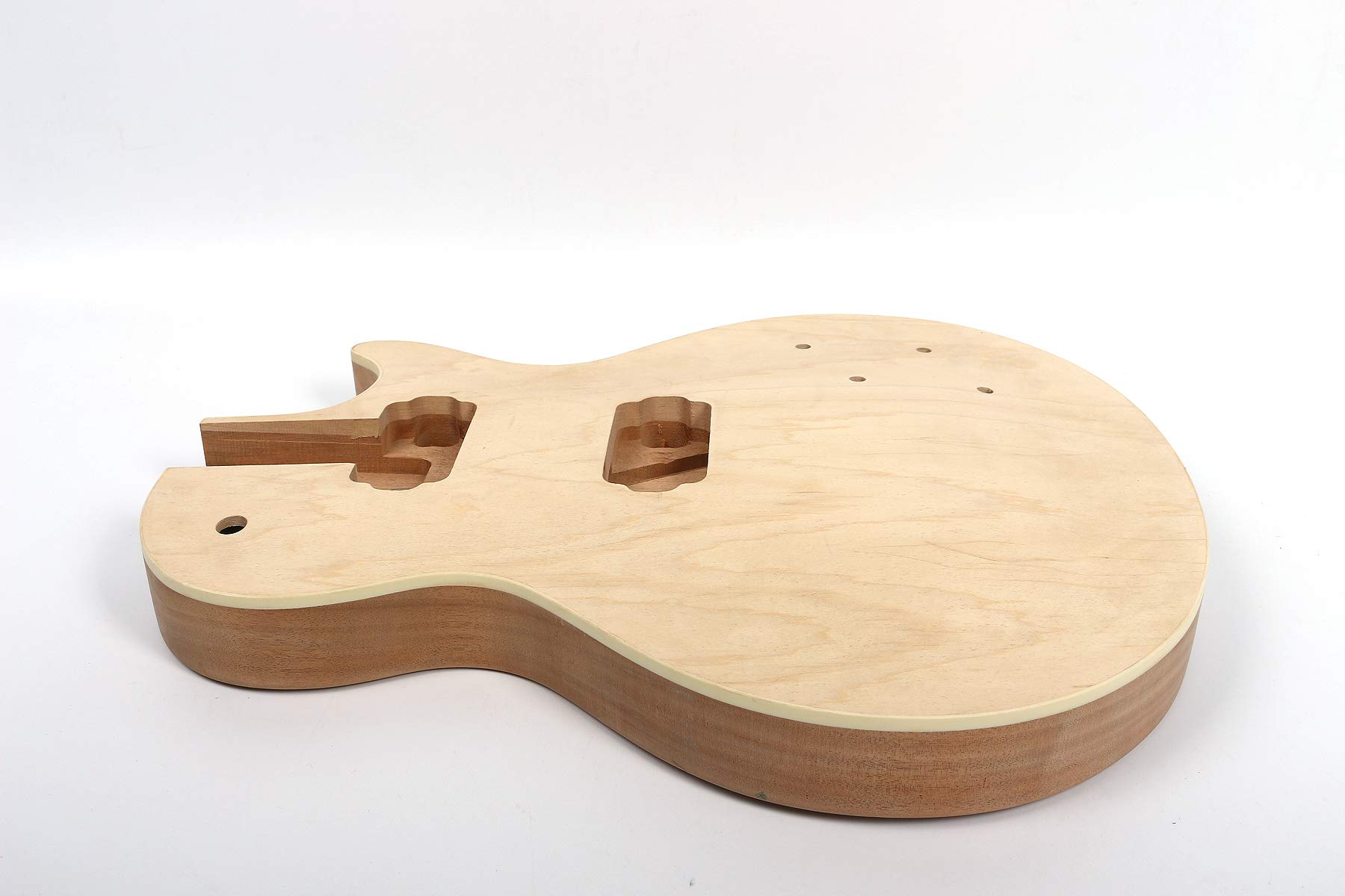 Premium Mahogany Guitar Body with Maple Cap - DIY Electric Guitar Replacement Set with HH Pickups - Perfect for Custom Builds & Upgrades