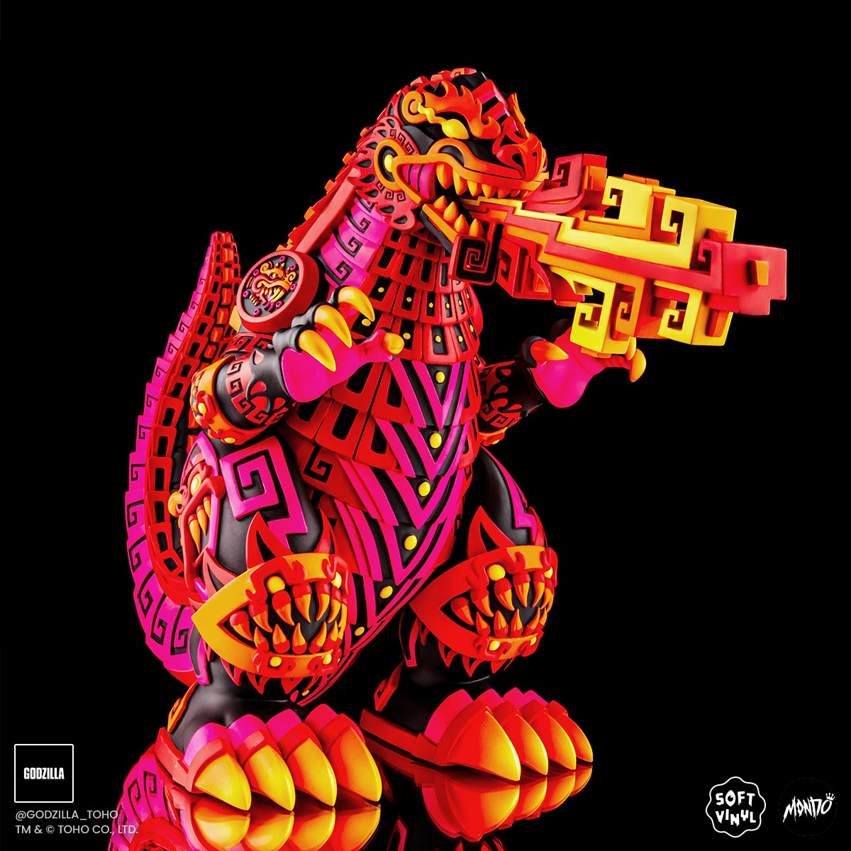 Godzilla Vinyl Designer Figure by Urban Aztec - Burning Variant Timed Edition - Collectible Toy for Anime Fans, Home Decor & Gift for Movie Lovers