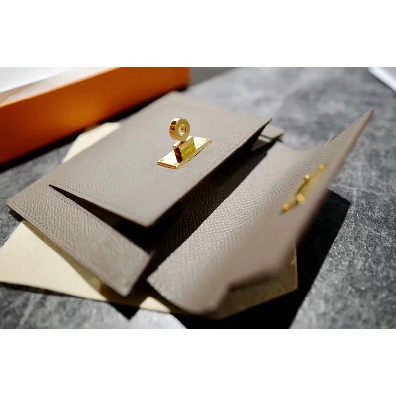 Premium Genuine Kraft Leather Bag Pattern | Elegant Kelly Cardholder Wallet | DWIPDFZS136 | Perfect for Women's Everyday Use & Gift Giving