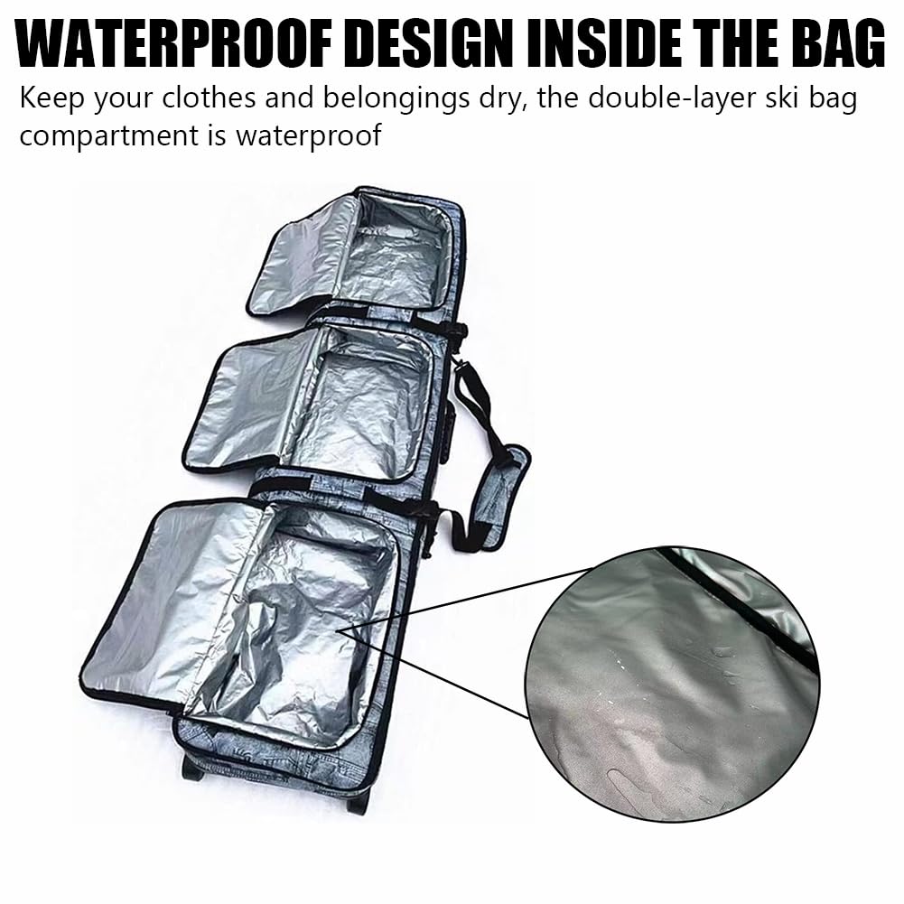 Padded Snowboard Travel Bag with Wheels - Lightweight Rolling Ski & Snowboard Carrier for Airplane Travel - Durable Snowboarding Equipment Bag for Flying, Ski Trips & Winter Sports Gear Storage