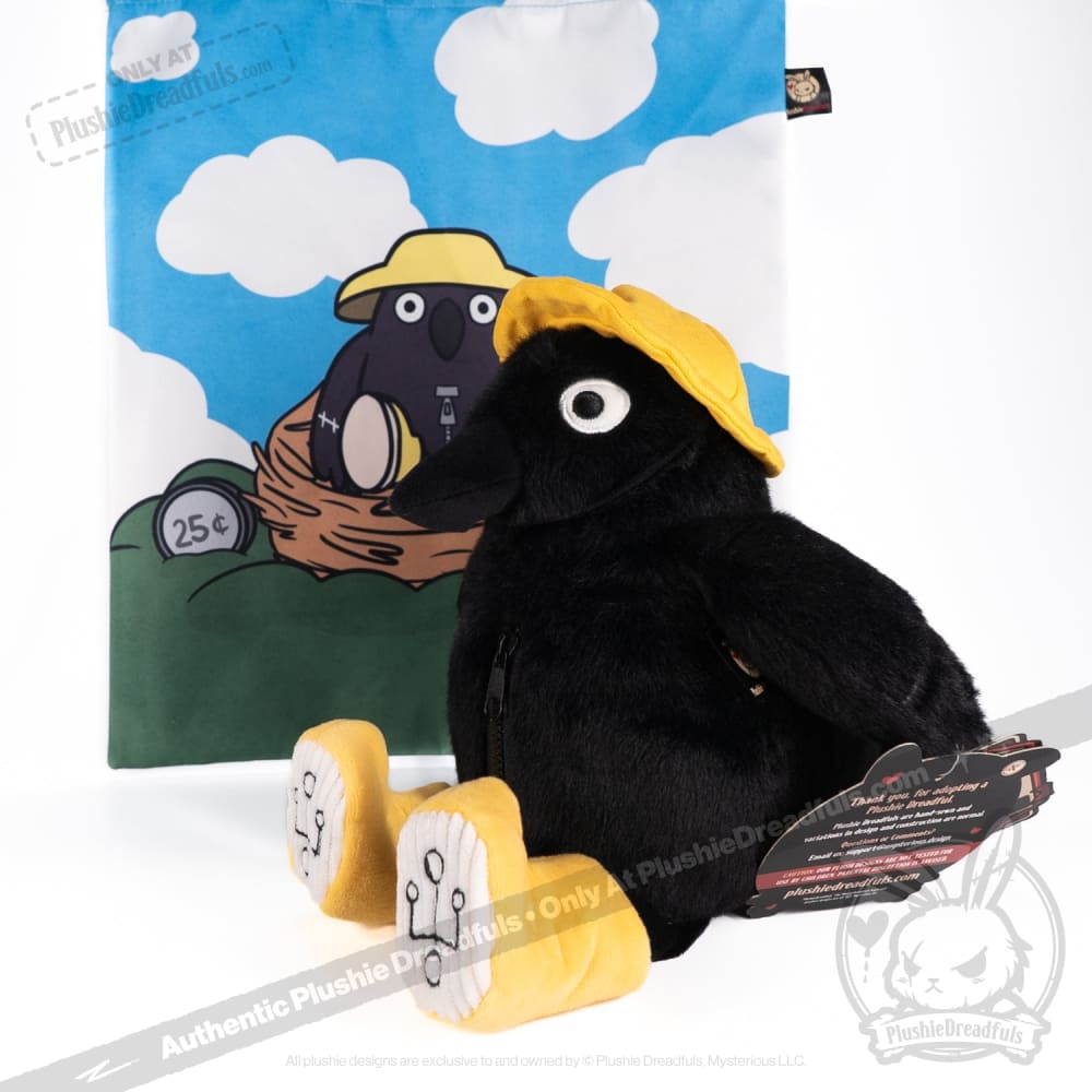 Plushie Dreadfuls Crowful Crow Stuffed Animal Toy - Cute & Soft Plush Crow for Halloween Decor, Gothic Gifts & Kawaii Collectibles