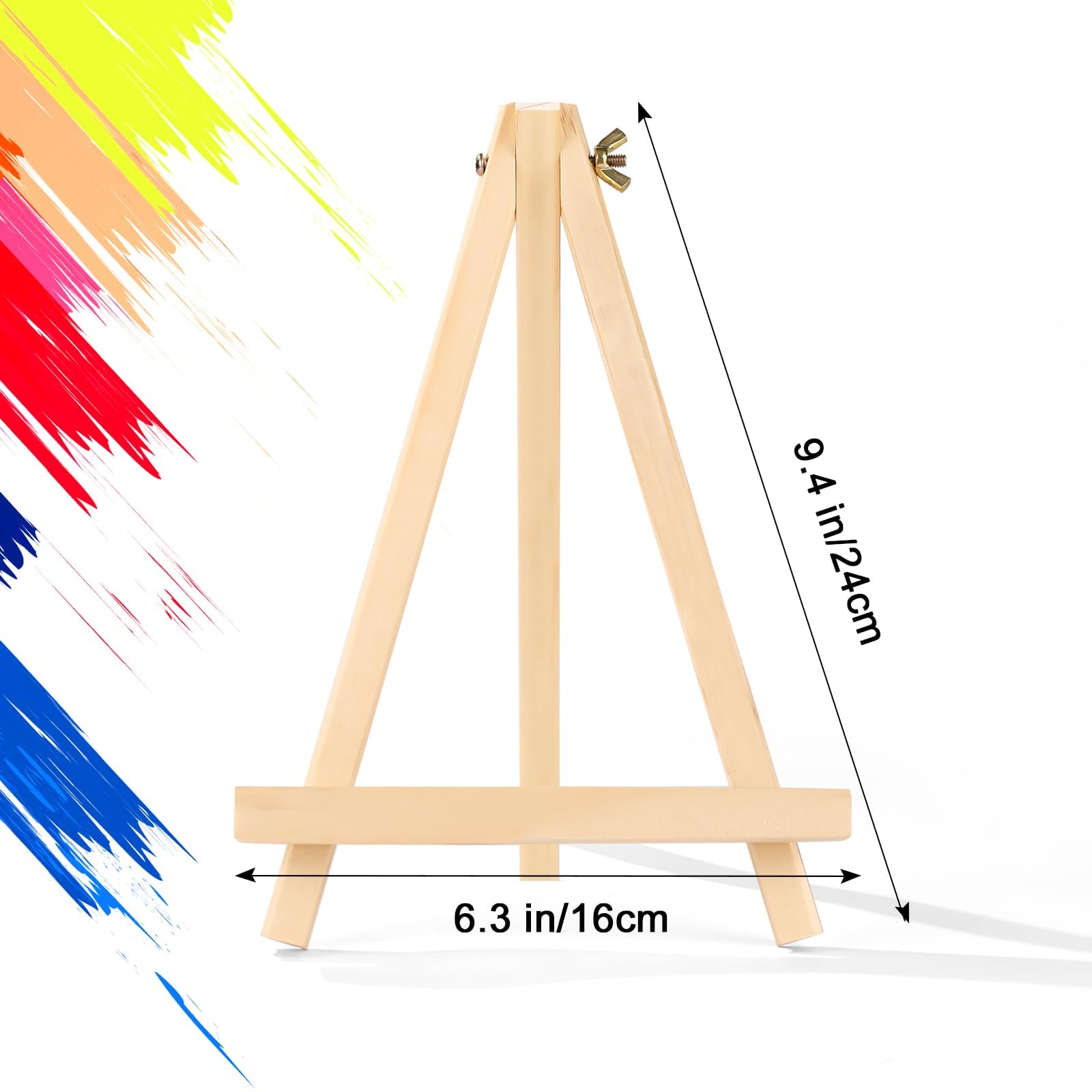 12 Pack 9 Inch Wooden Easels - Adjustable Tripod Stand for Painting Canvases, Art Projects & Crafts | Portable Tabletop Easel for Kids, Students & Artists | Perfect for Painting Parties, Classroom Art Activities & Photo Display
