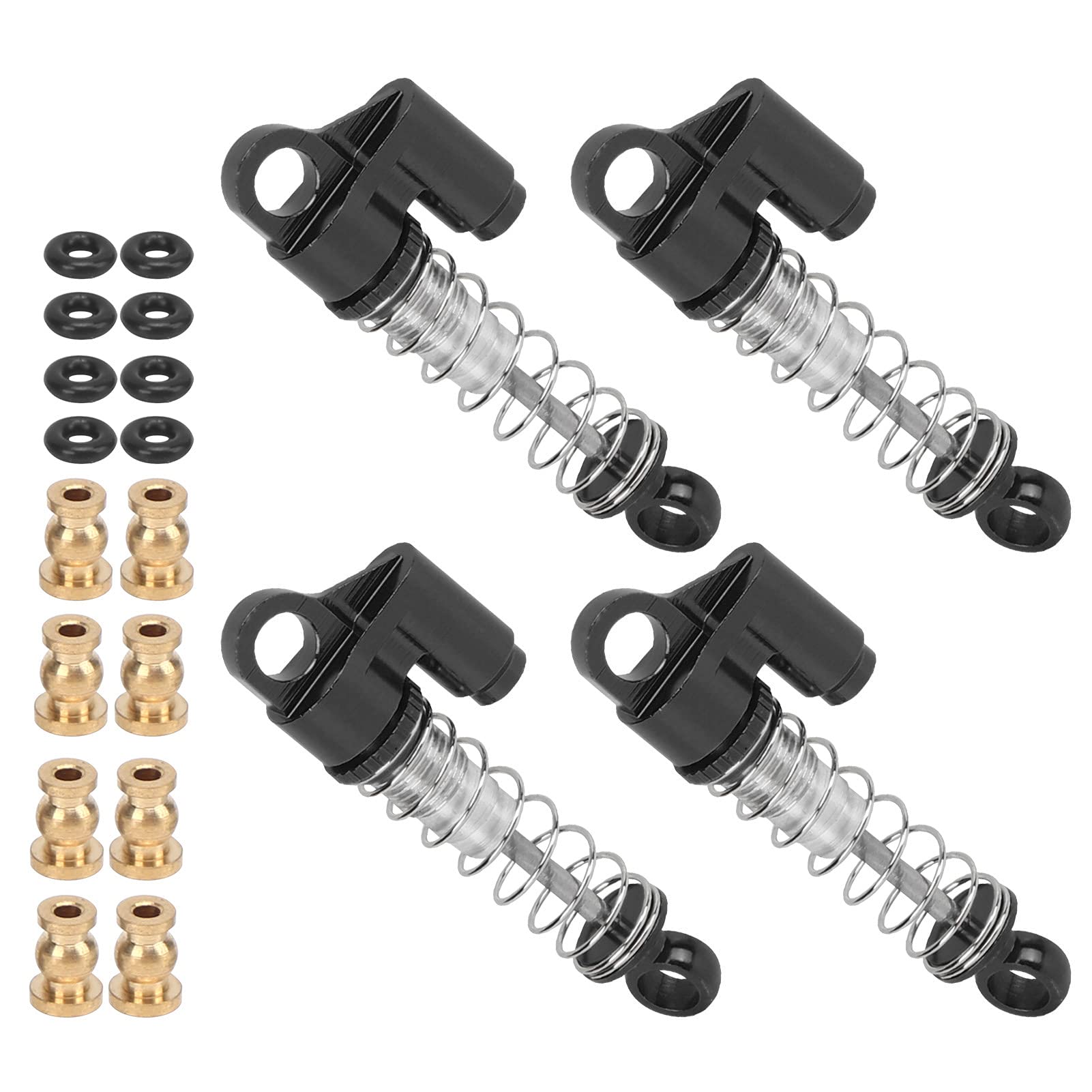 RiToEasysports Aluminum Alloy RC Car Shock Absorber & Spring Damper - Compatible with Axial SCX24 90081 1/24 RC Crawler Car (Black) - Durable Off-Road Model Car Accessories for RC Crawling & Rock Racing