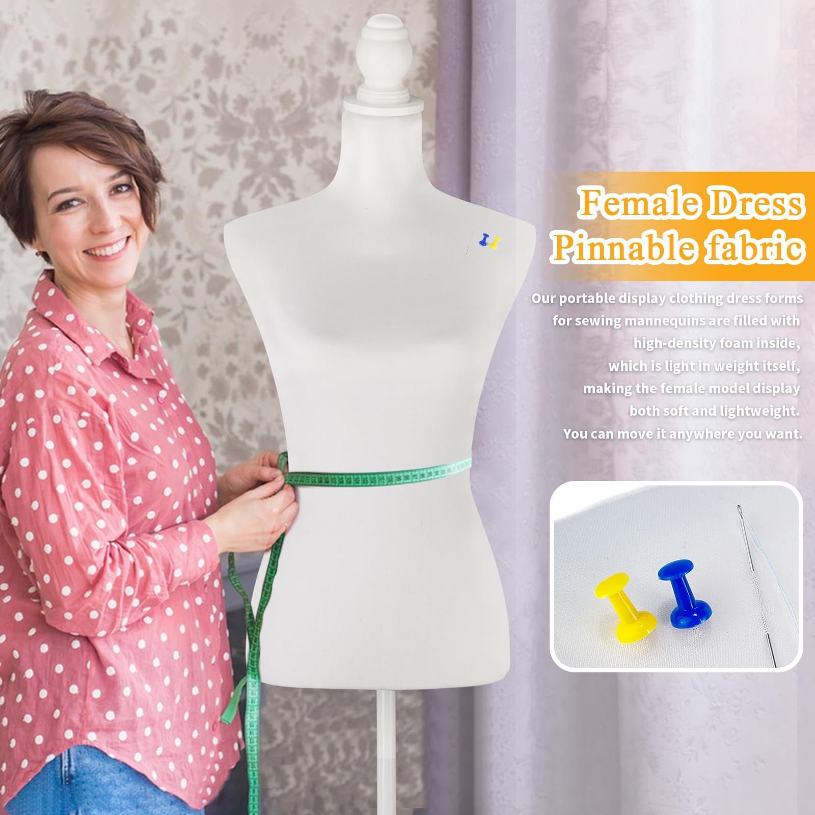 Adjustable Female Dress Form Mannequin Torso with Tripod Stand - Sewing Dress Form for Clothing Design, Tailoring & Fitting - Perfect for Fashion Designers, Seamstresses & Boutique Owners