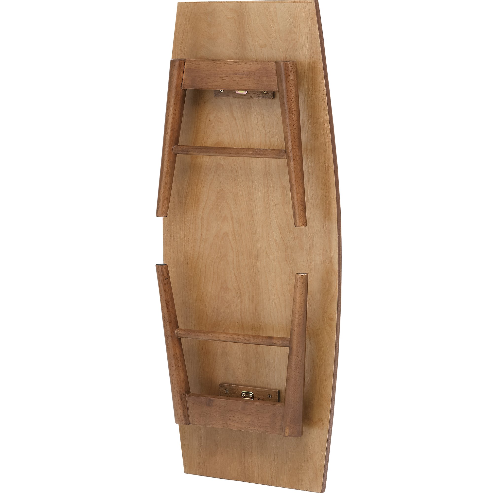 AZUMAYA Folding Legs Wooden Coffee Table with Removable Under Shelf - Compact Side Table for Small Spaces, Living Room, Bedroom or Office Use