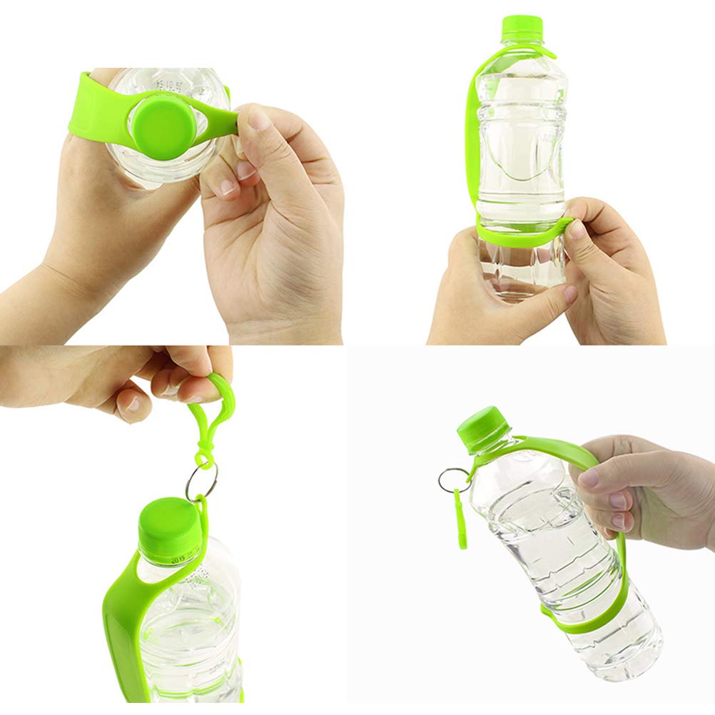 4-Pack Soft Silicone Water Bottle Holder Straps - Non-Slip Grip Band for Sports, Gym & Travel - Universal Bottle Accessories for Running, Hiking & Outdoor Activities