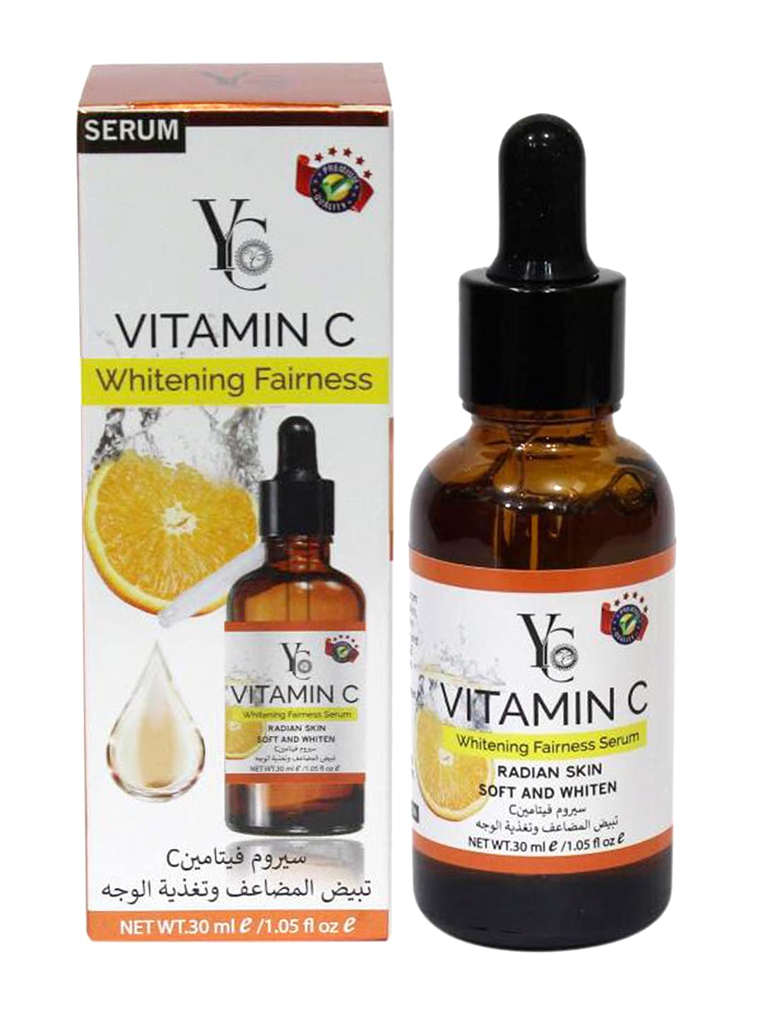 YC Vitamin C Face Serum for Brightening & Fairness - 30ml with Antioxidant Rich Formula | Pack of 1 | Daily Skincare for Glowing Complexion & Dark Spot Reduction