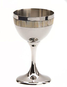 Elegant Mother of Pearl Kiddush Cup with Velvet Gift Box - Perfect for Jewish Holidays, Shabbat Ceremonies & Special Occasions
