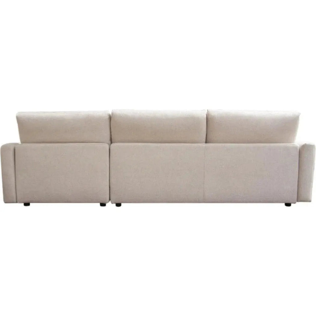 2-Piece Reversible Chaise Sectional Sofa in Cream - Modern L-Shaped Couch for Living Room, Lounge & Family Room - Soft Fabric Upholstery with Reversible Chaise Design