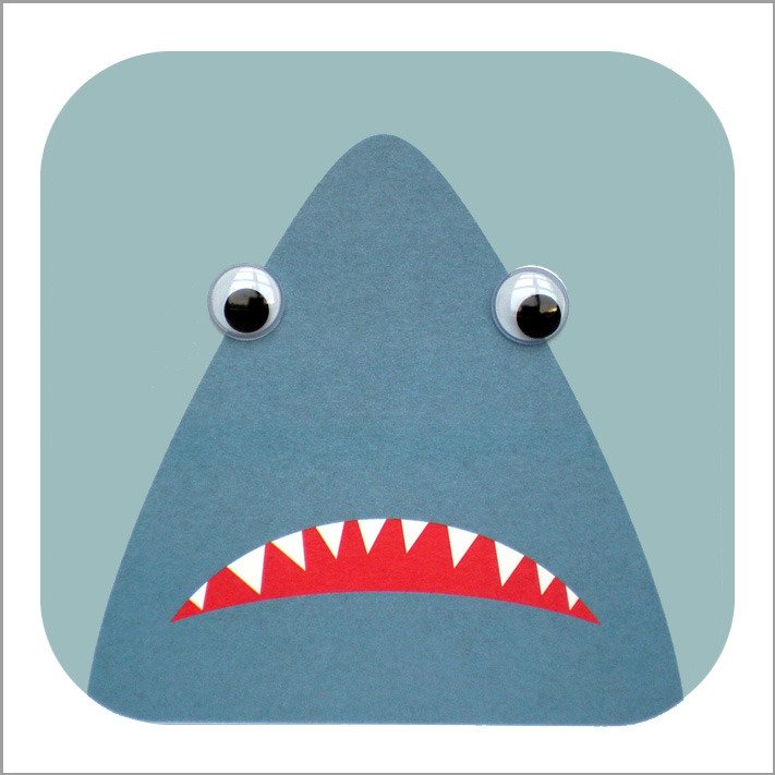 Funny Googly Eyes Shark Greeting Card - Perfect for Birthdays, Halloween & Funny Gifts - Unique Handmade Card for Kids & Adults