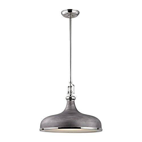 Elk Lighting 57082/1 Modern Nickel Ceiling Pendant Light Fixture - Elegant Dining Room & Kitchen Lighting for Home Decor