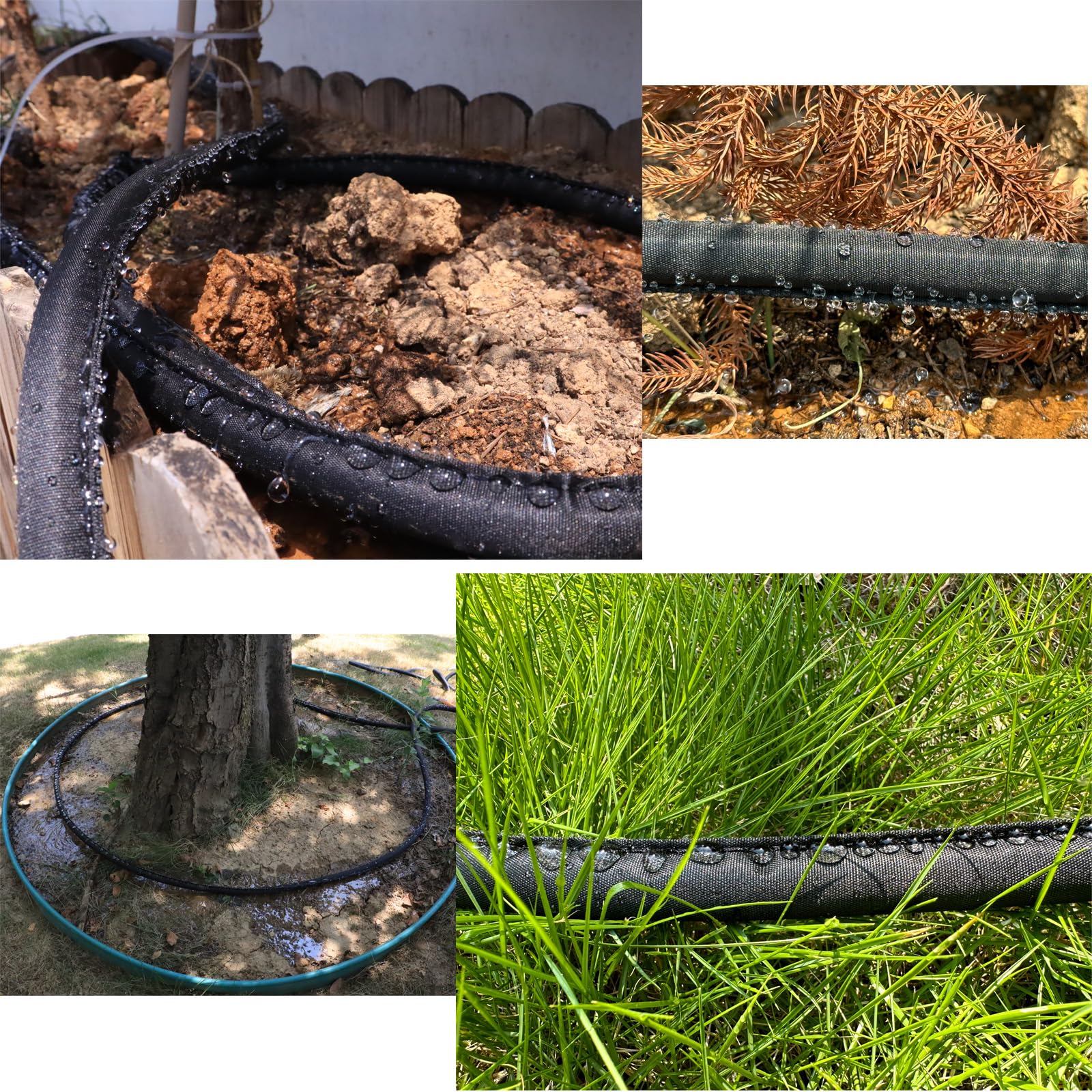 60 Ft Garden Flat Soaker Hose - Expandable Linkable Irrigation System for Garden Beds, Plants & Flowers | Lightweight & Easy Gardening Tool for Efficient Yard Watering | Perfect for Vegetable Gardens, Flower Beds & Lawn Care