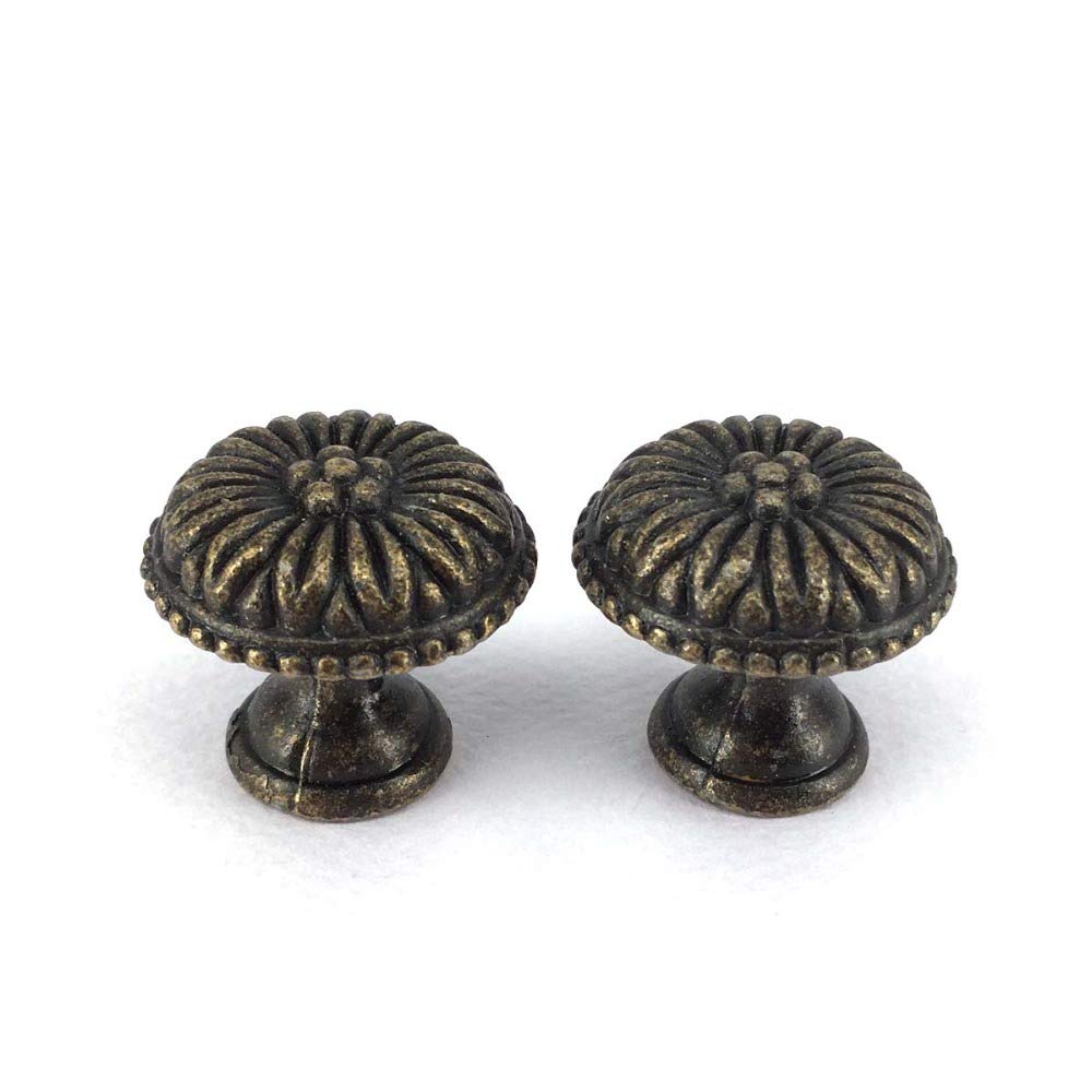 10PCS Vintage Cabinet Knobs 27x25mm - Retro Dresser Handles for Home Decor