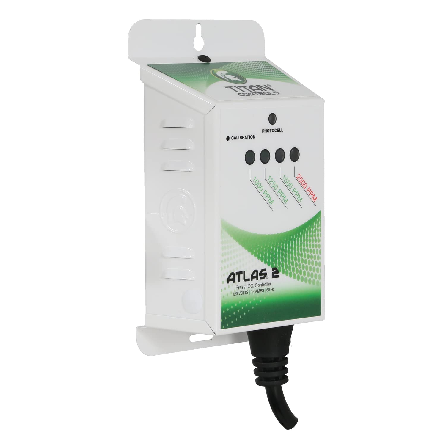 Titan Controls Atlas 2 CO₂ Monitor and Controller - Digital Greenhouse CO2 Regulator for Indoor Grow Rooms, Hydroponics, and Plant Growth Environments